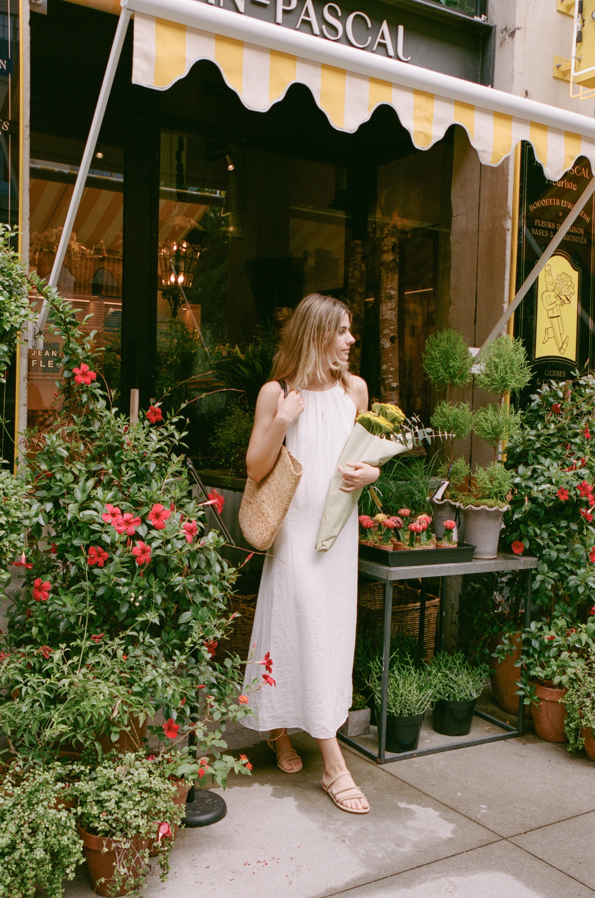 Gathered Dress With Keyhole in White