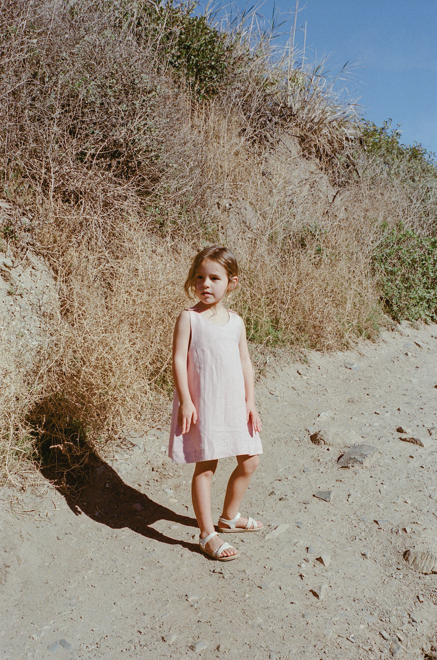 Mini Sleeveless A-Line Dress in Petal Pink