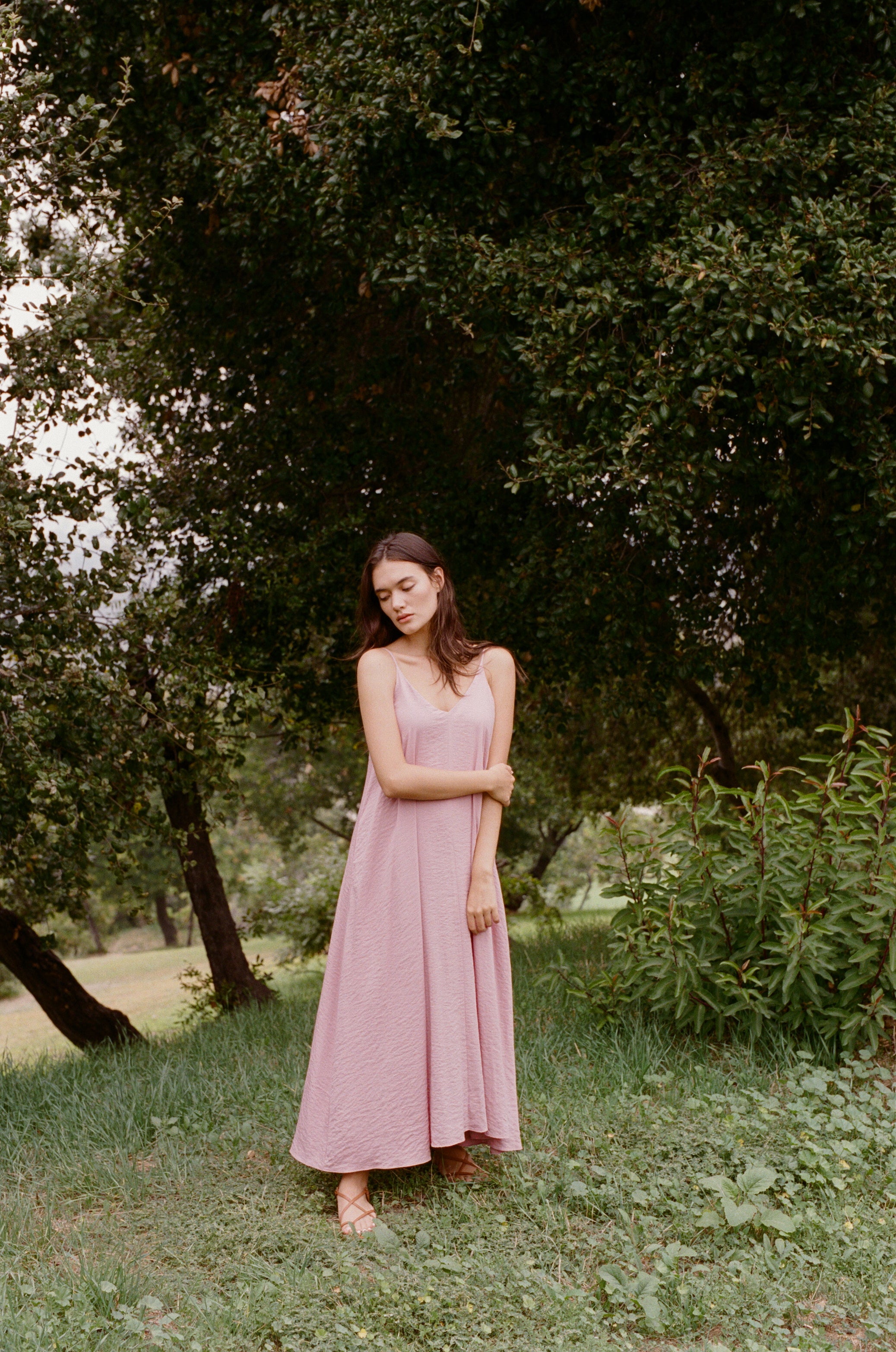 Flare Maxi Dress in Pink