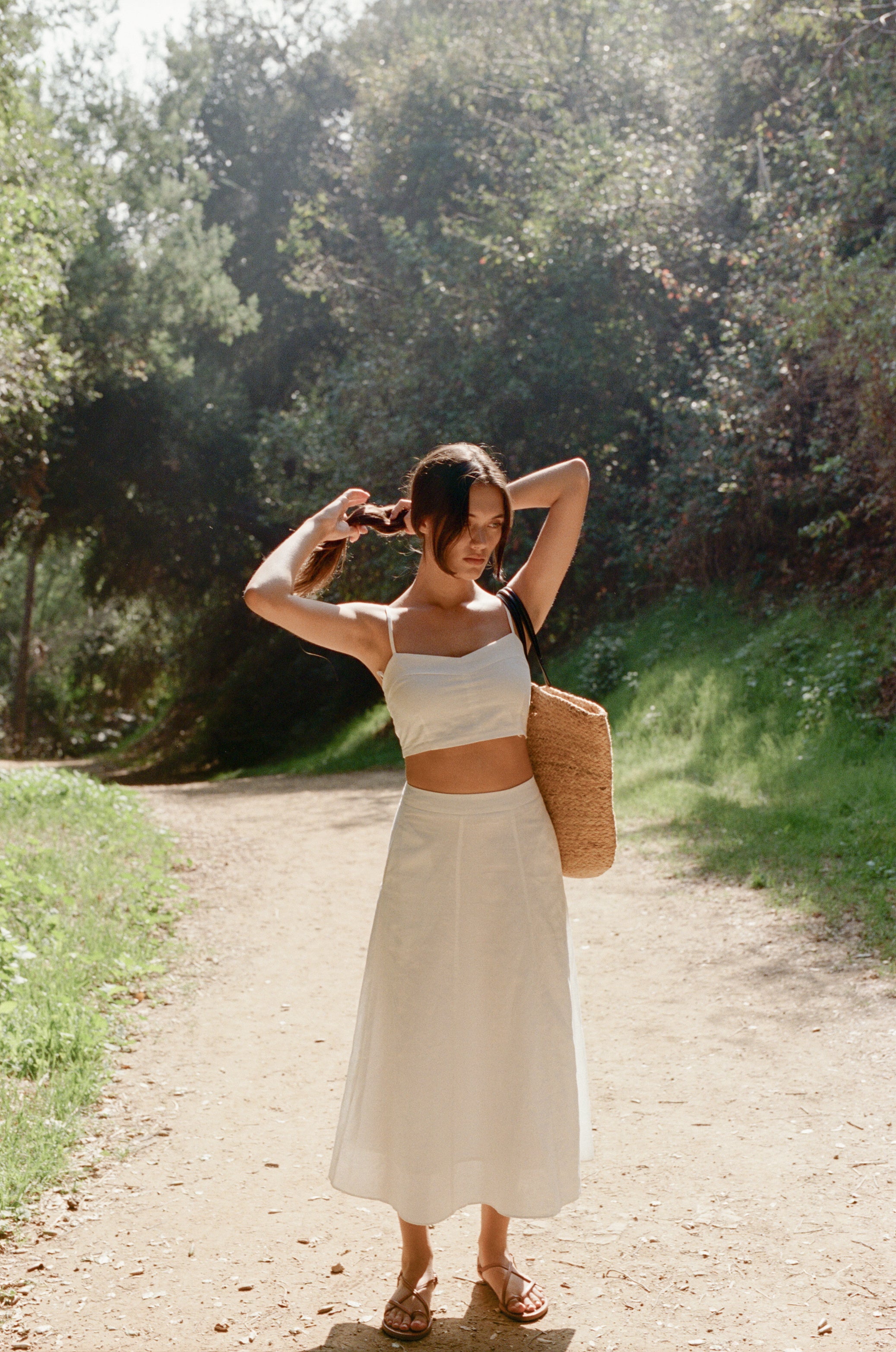 Bustier Cropped Tank in White