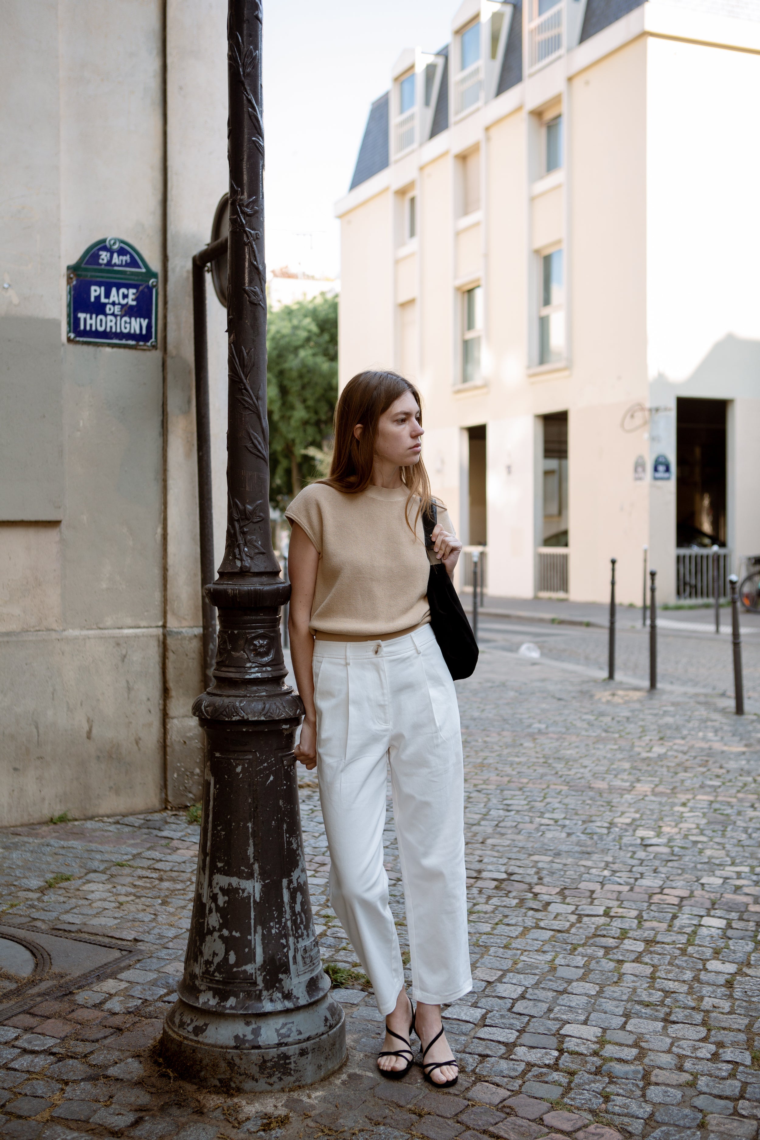 Pleated Cotton Culottes in White