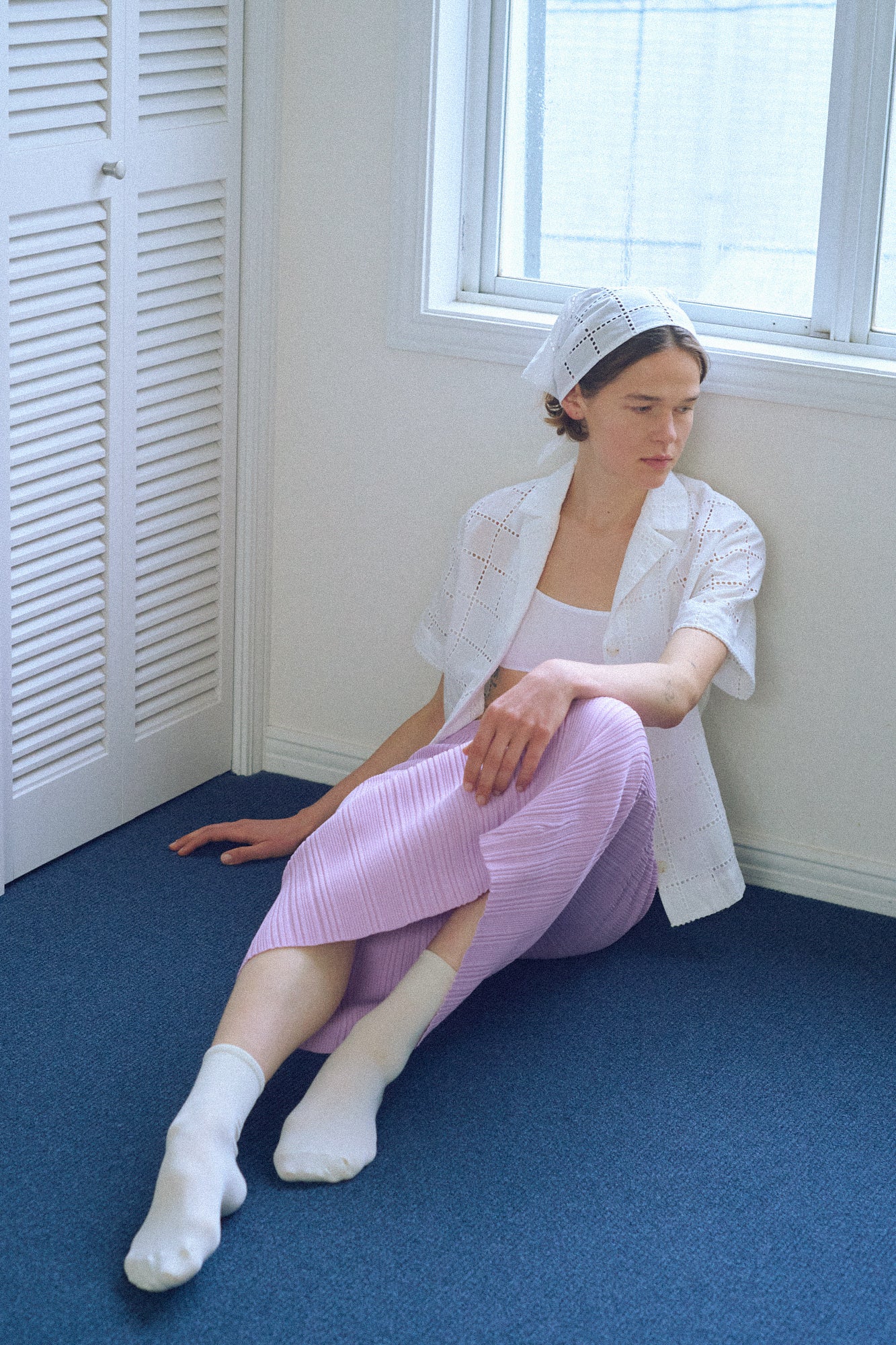 Column Knit Skirt in Lavender Mist