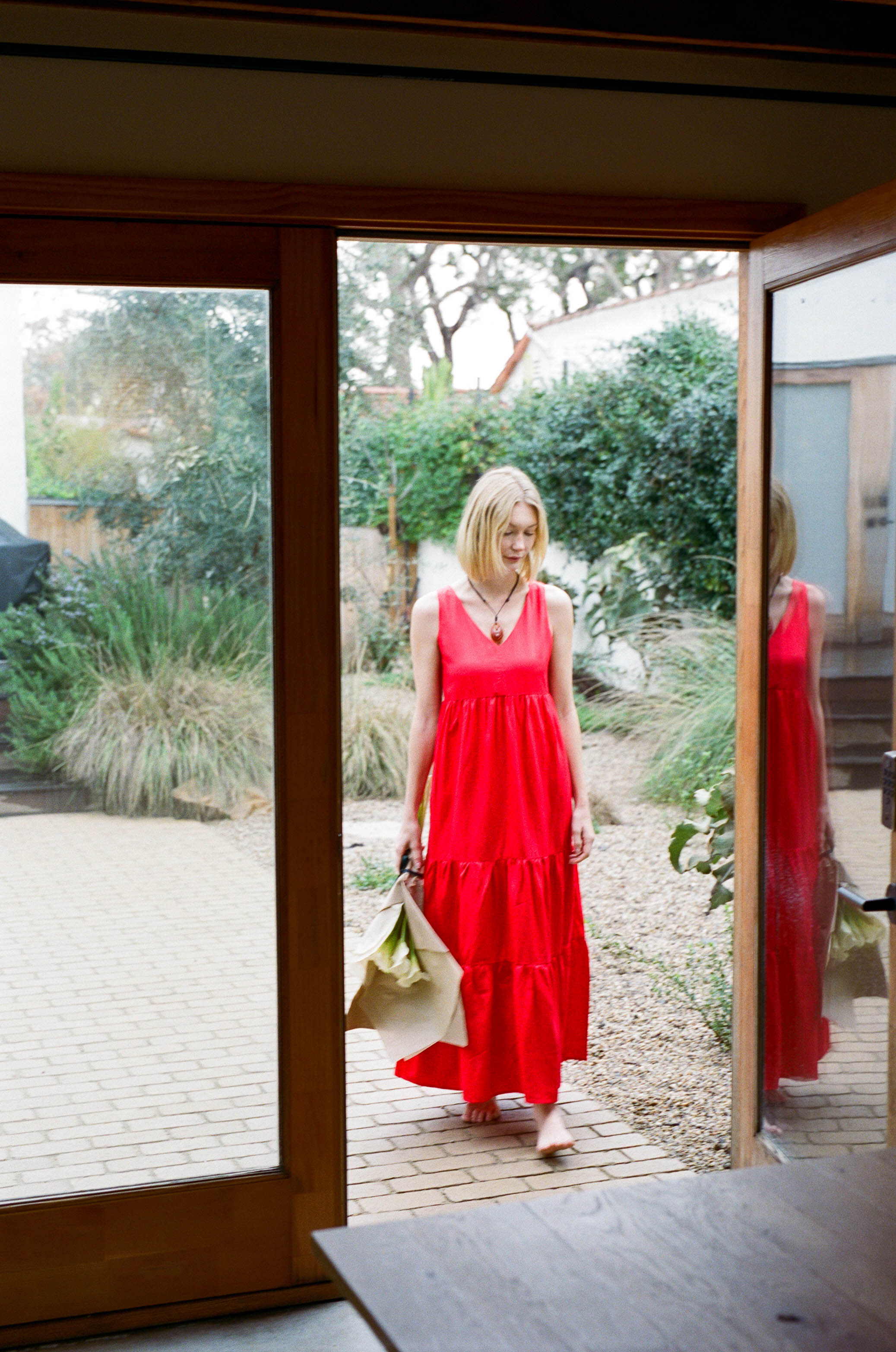 Tiered Maxi Sun Dress in Red