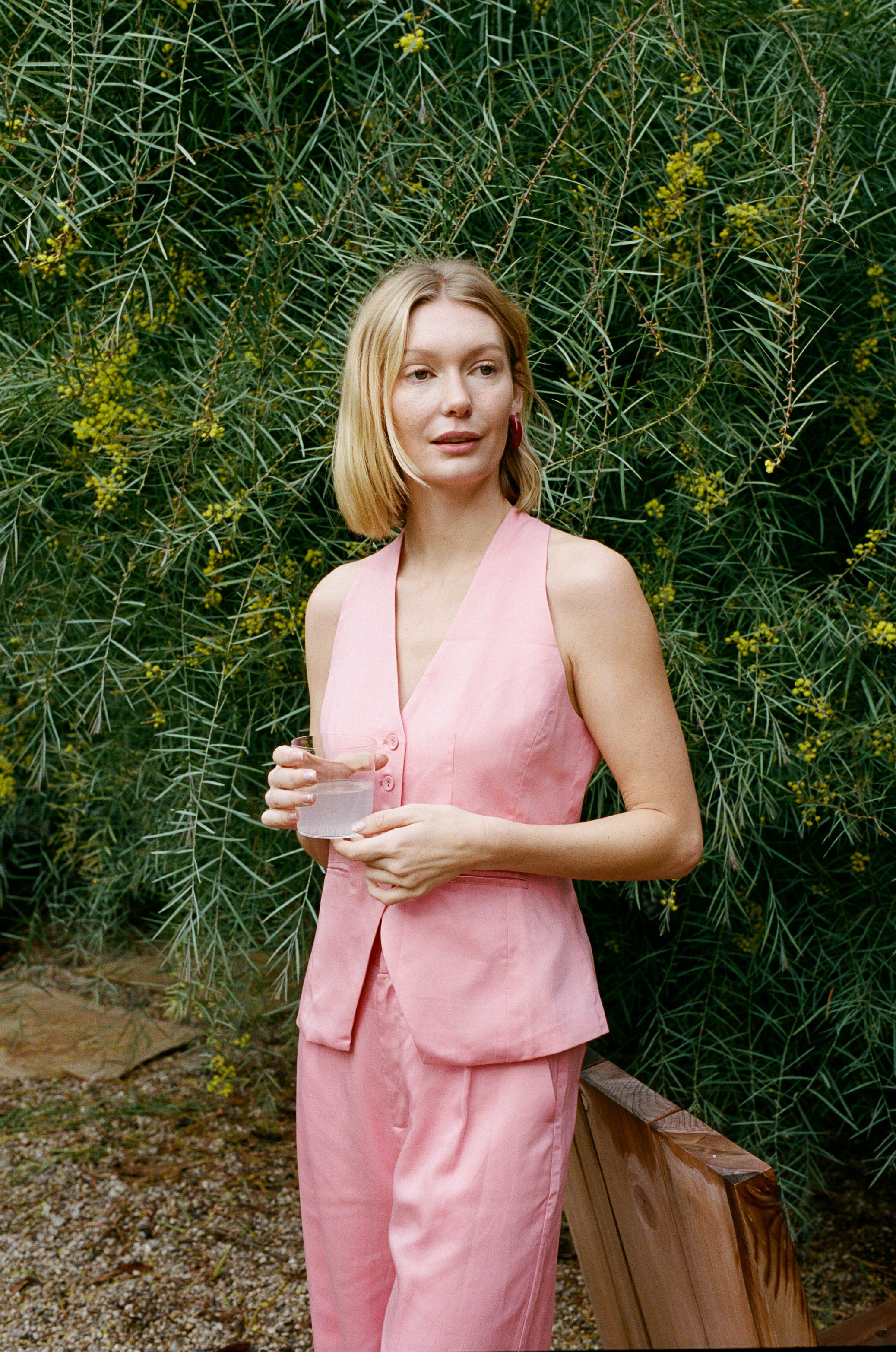 Halter Waistcoat in Pink