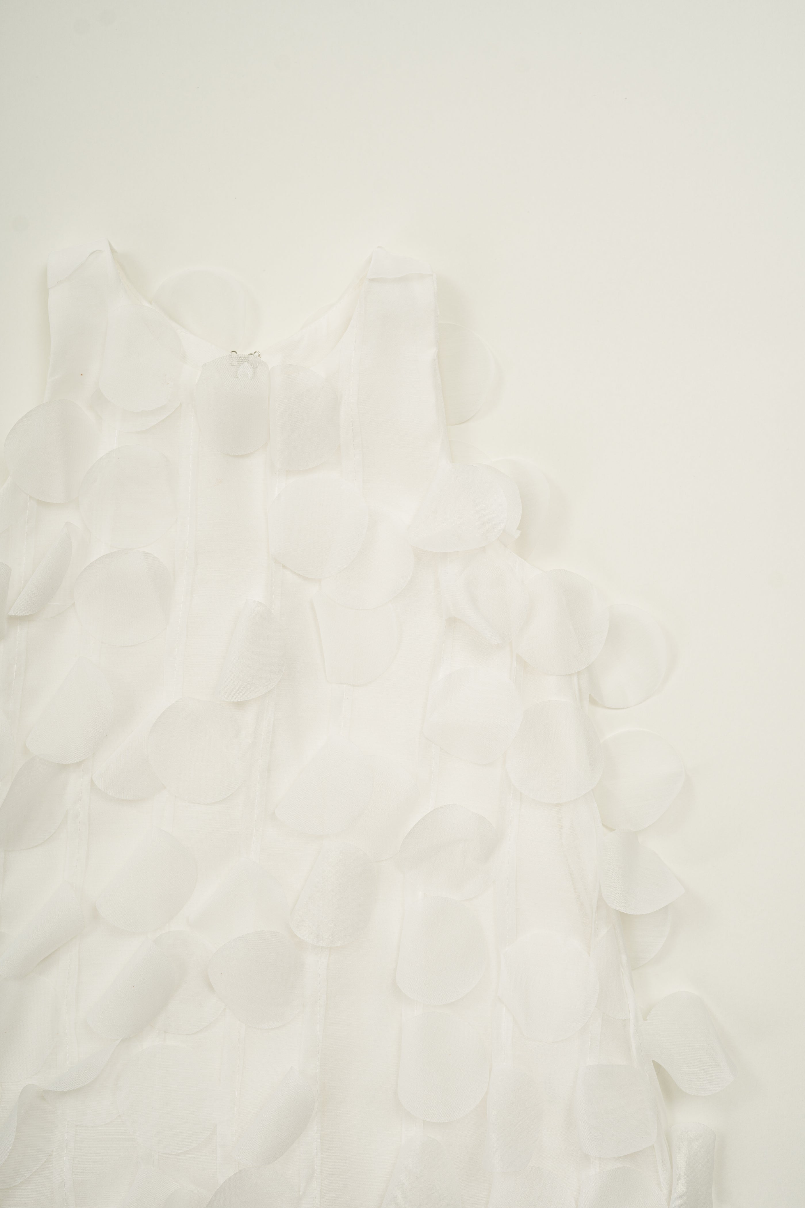 Mini Petal A-Line Dress in White