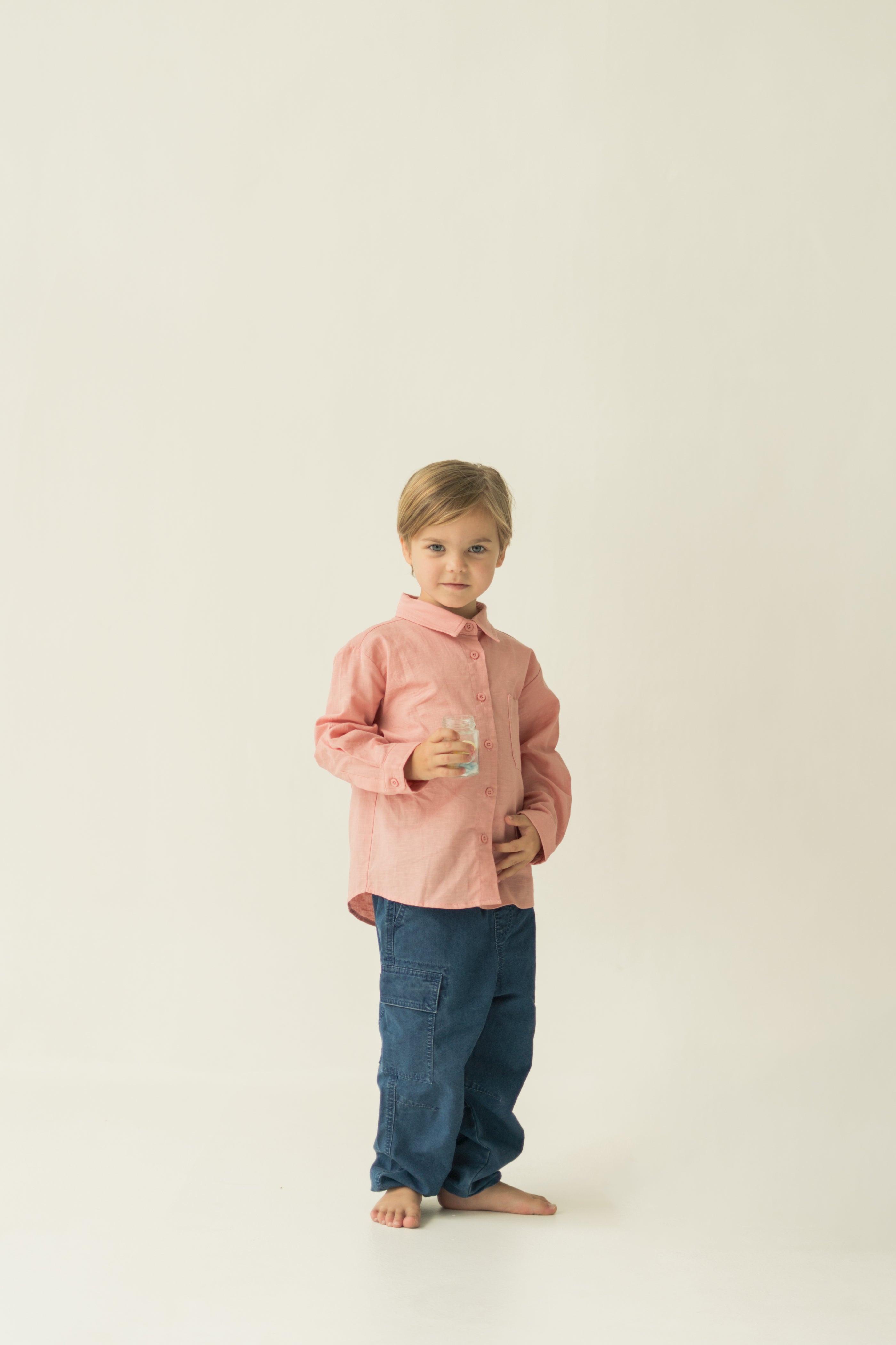 Mini Boy's Long Sleeved Shirt in Pink