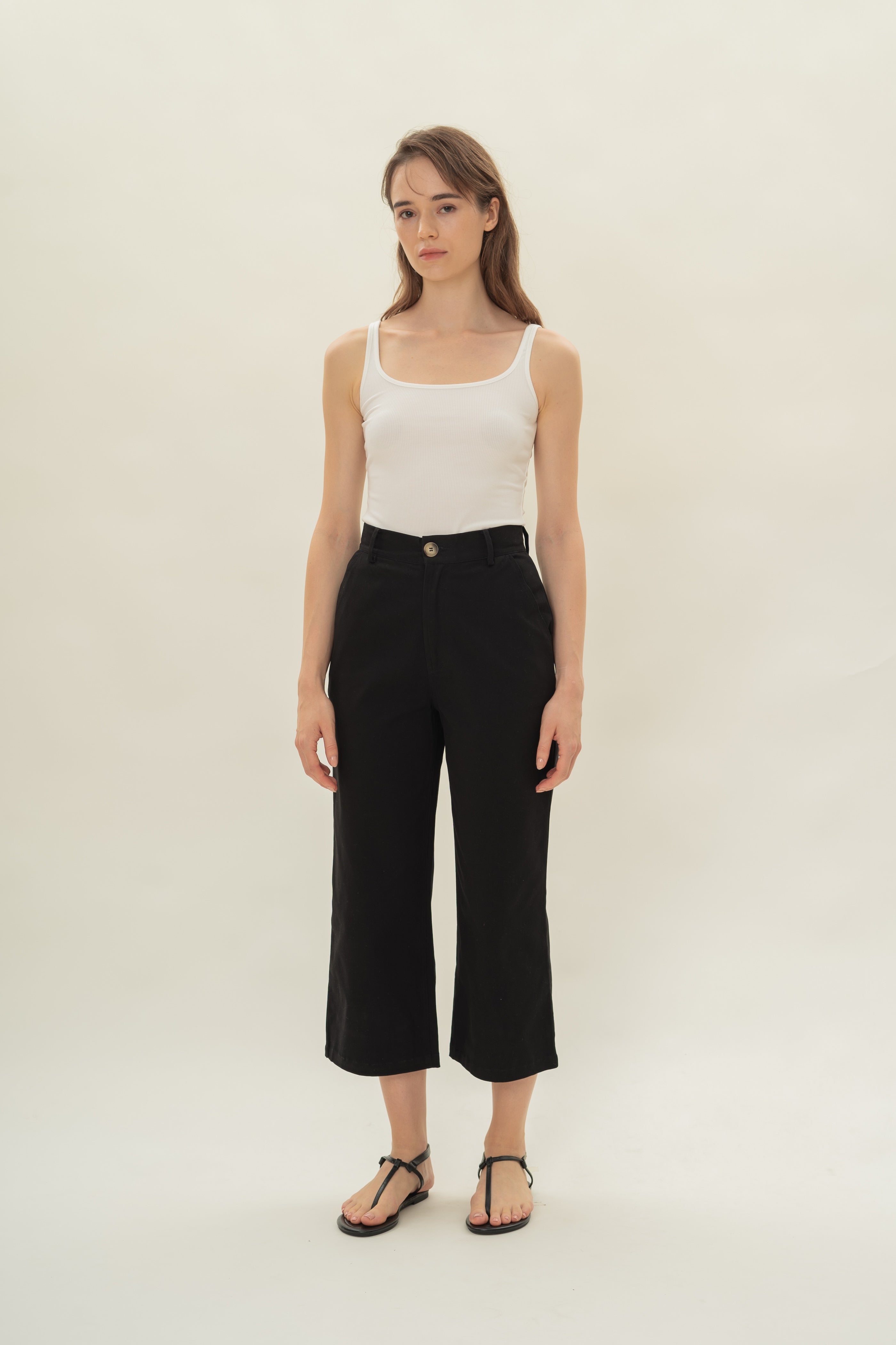 Classic Cotton Culottes in Black
