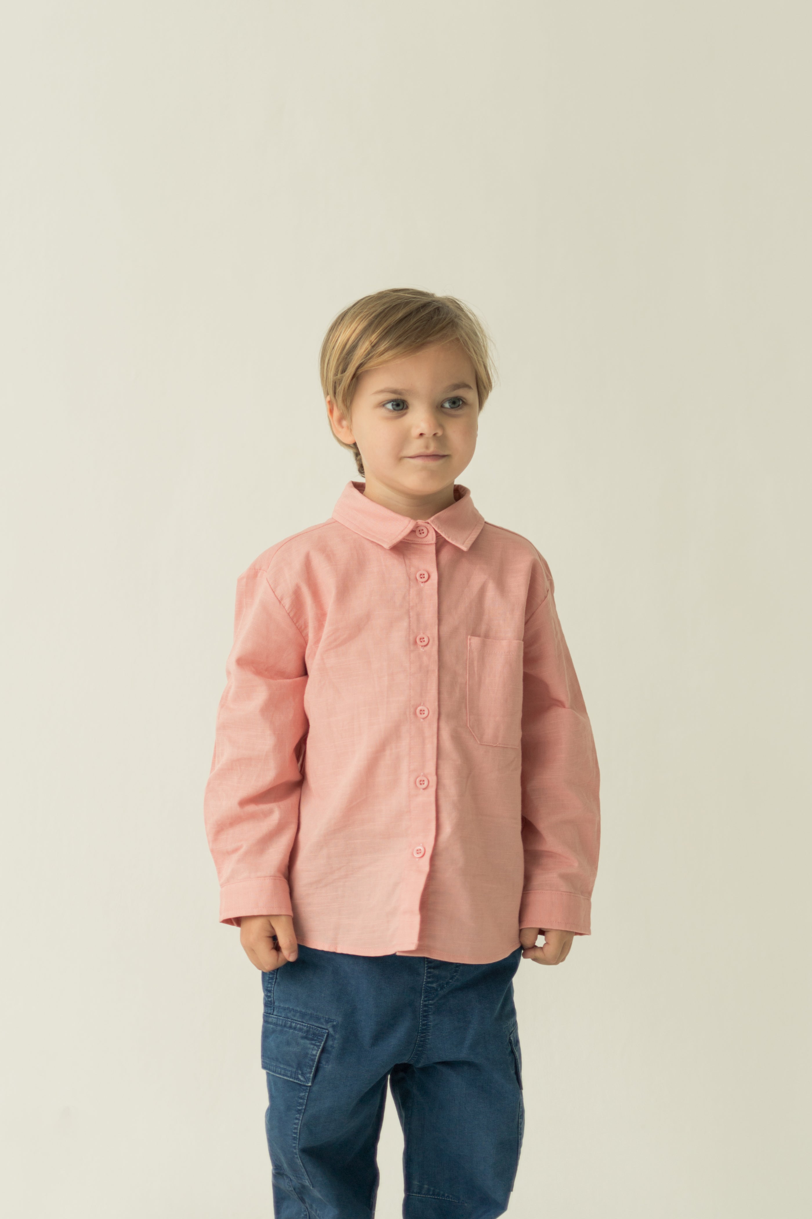 Mini Boy's Long Sleeved Shirt in Pink