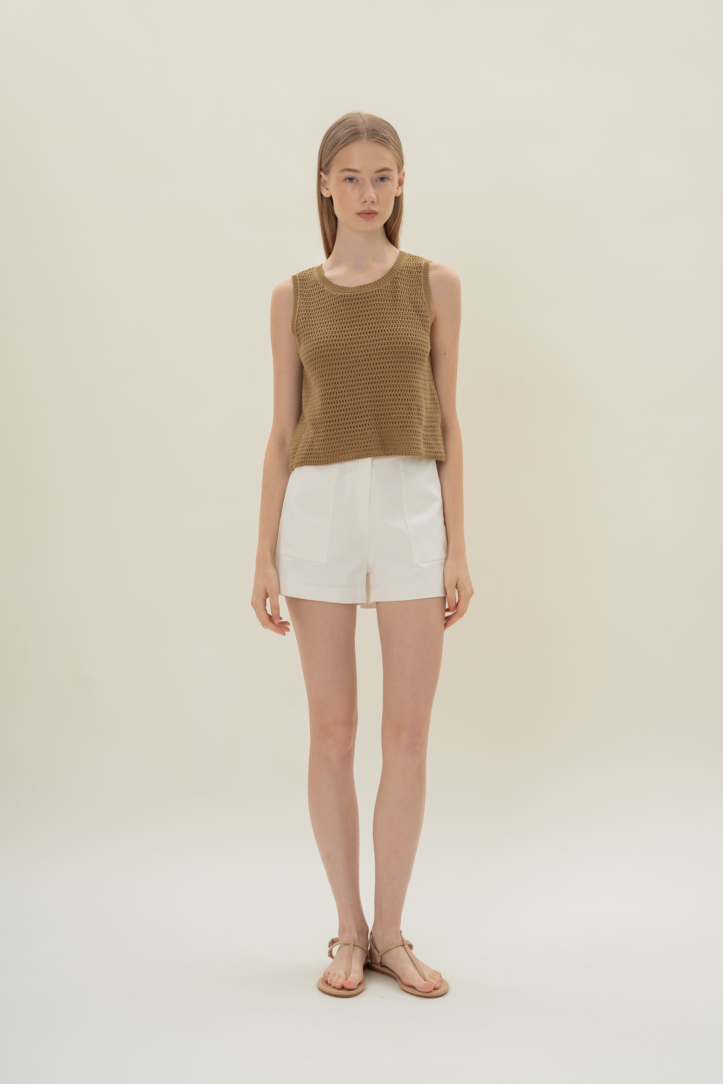 Crochet Sleeveless Top in Dijon