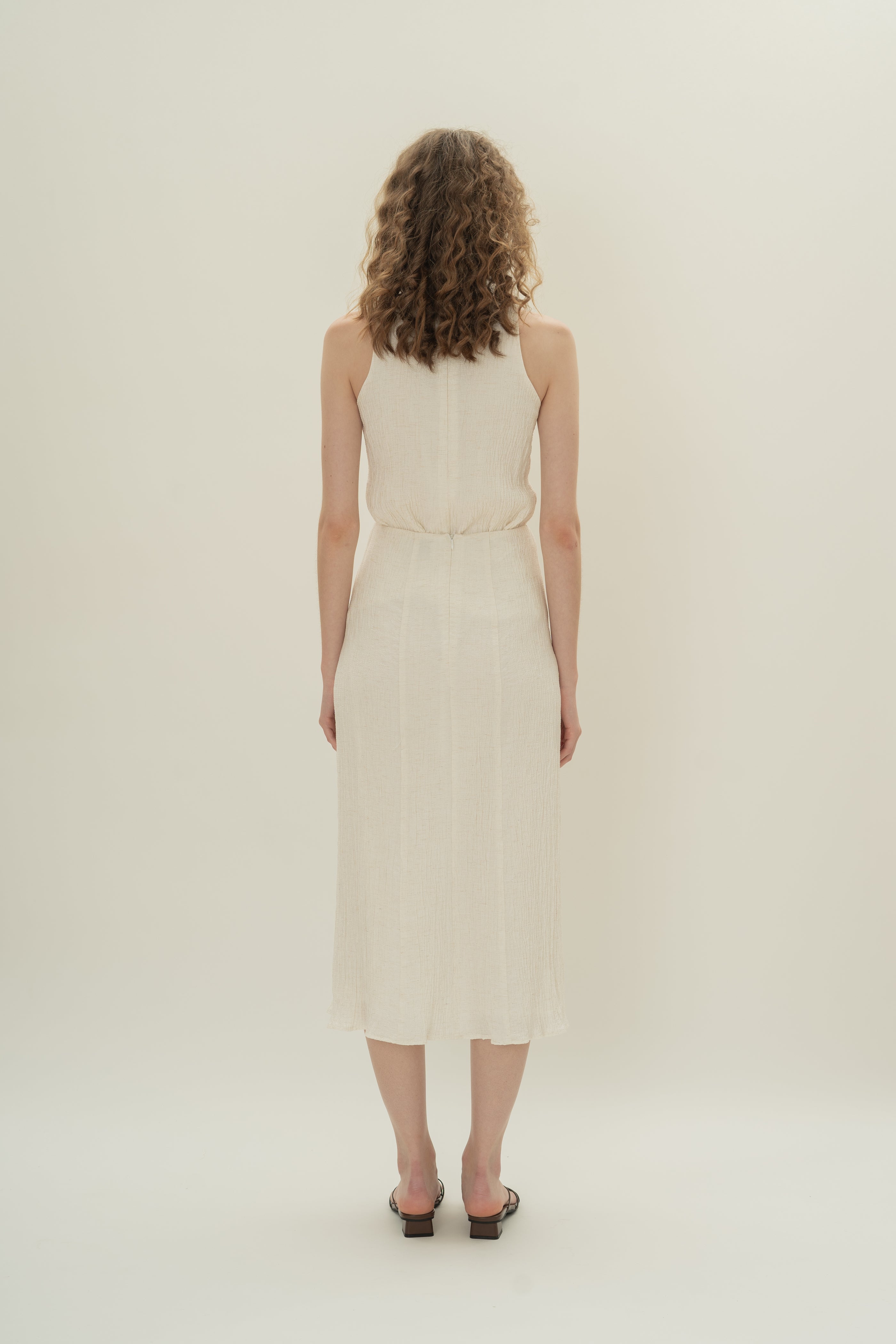 Textured A-Line Skirt in White