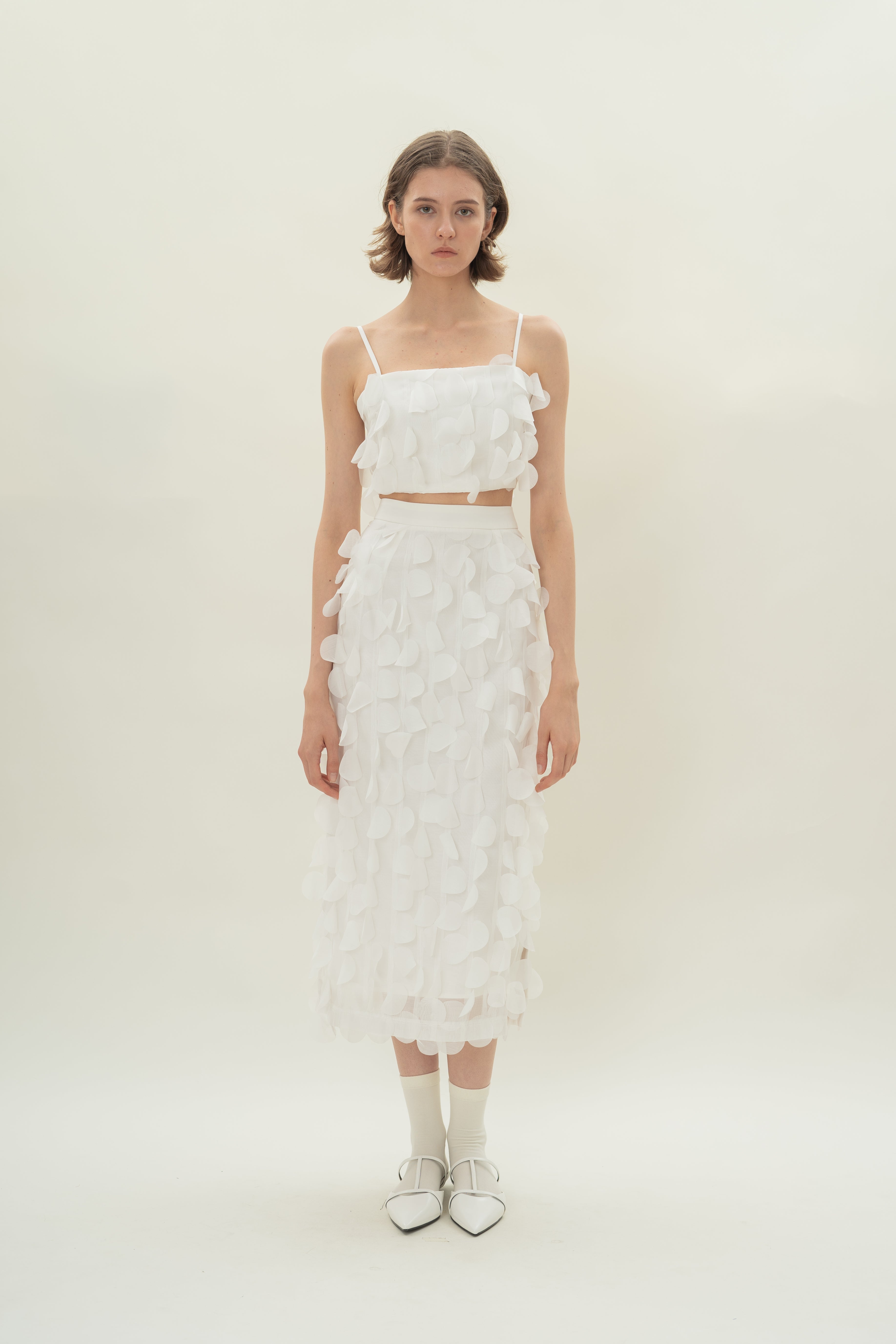 Petal Bustier Top in White
