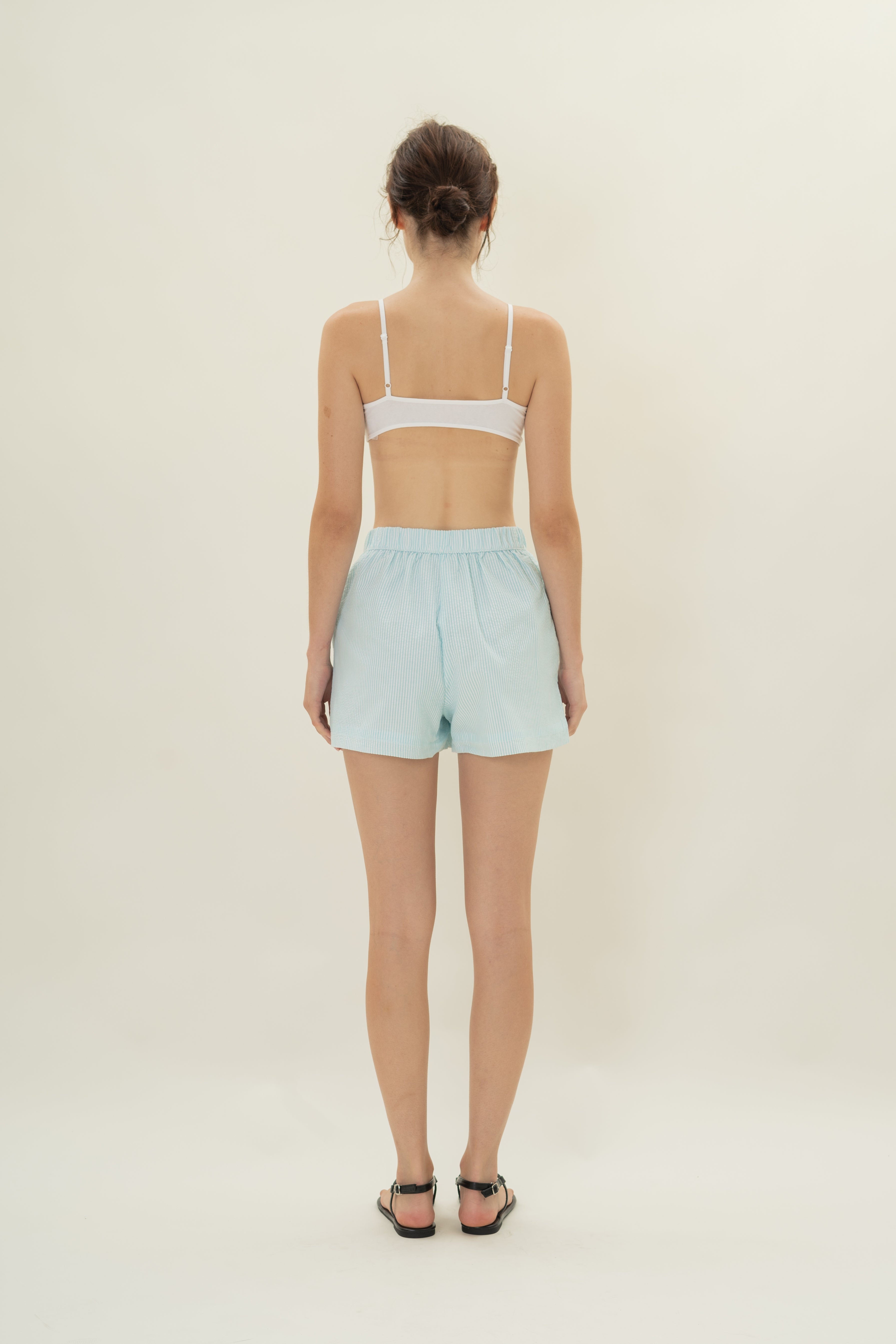 Cruise Shorts in Seersucker Marine Stripes