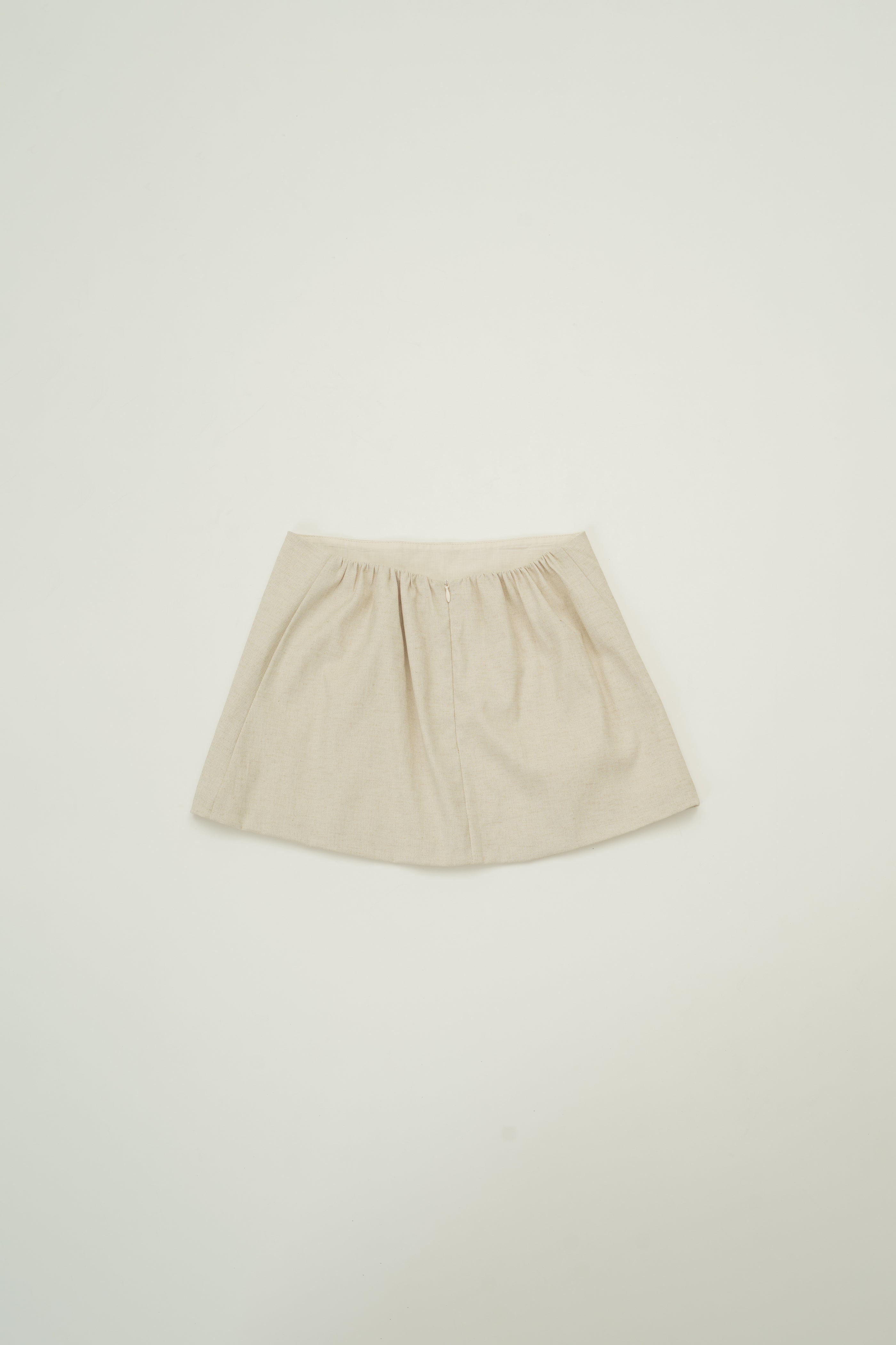 Tailored Pants With Overlay Skirt in Natural