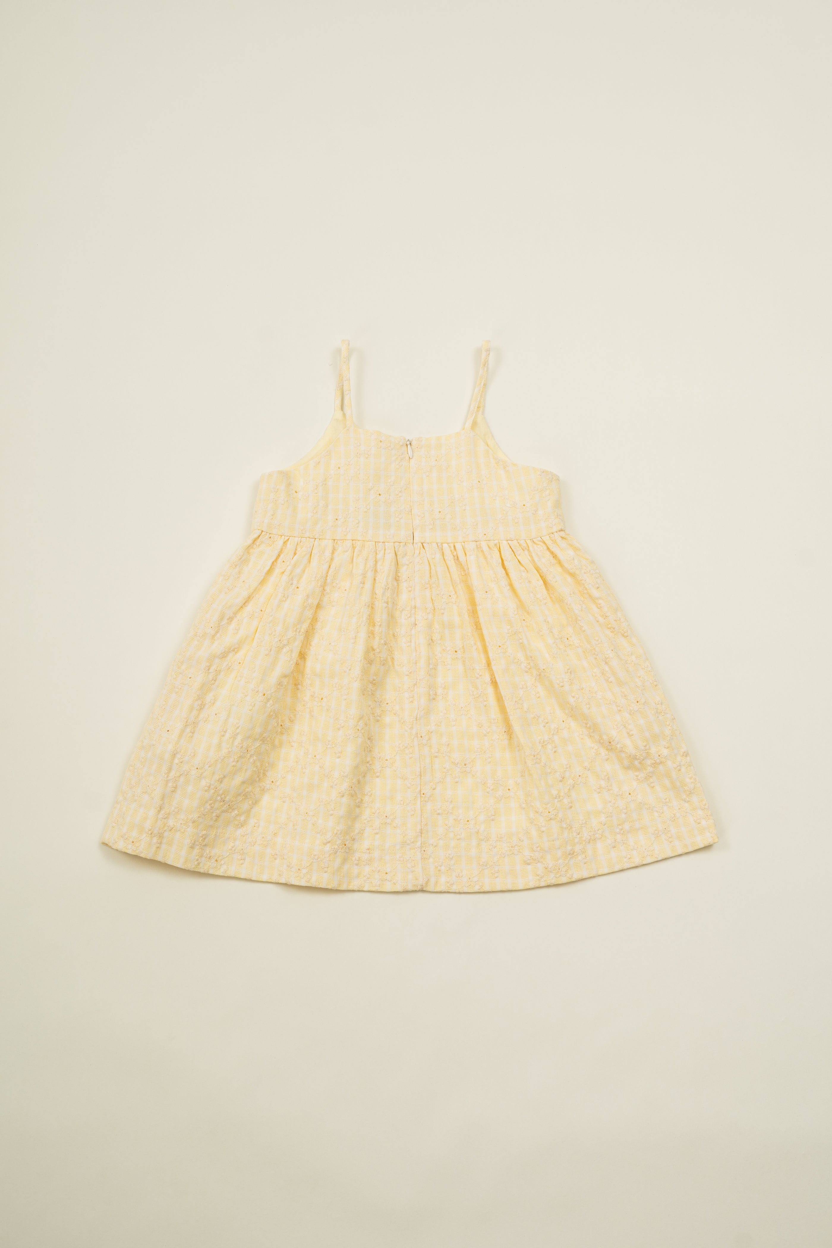 Mini Sleeveless Dress With Detachable Florals in Yellow