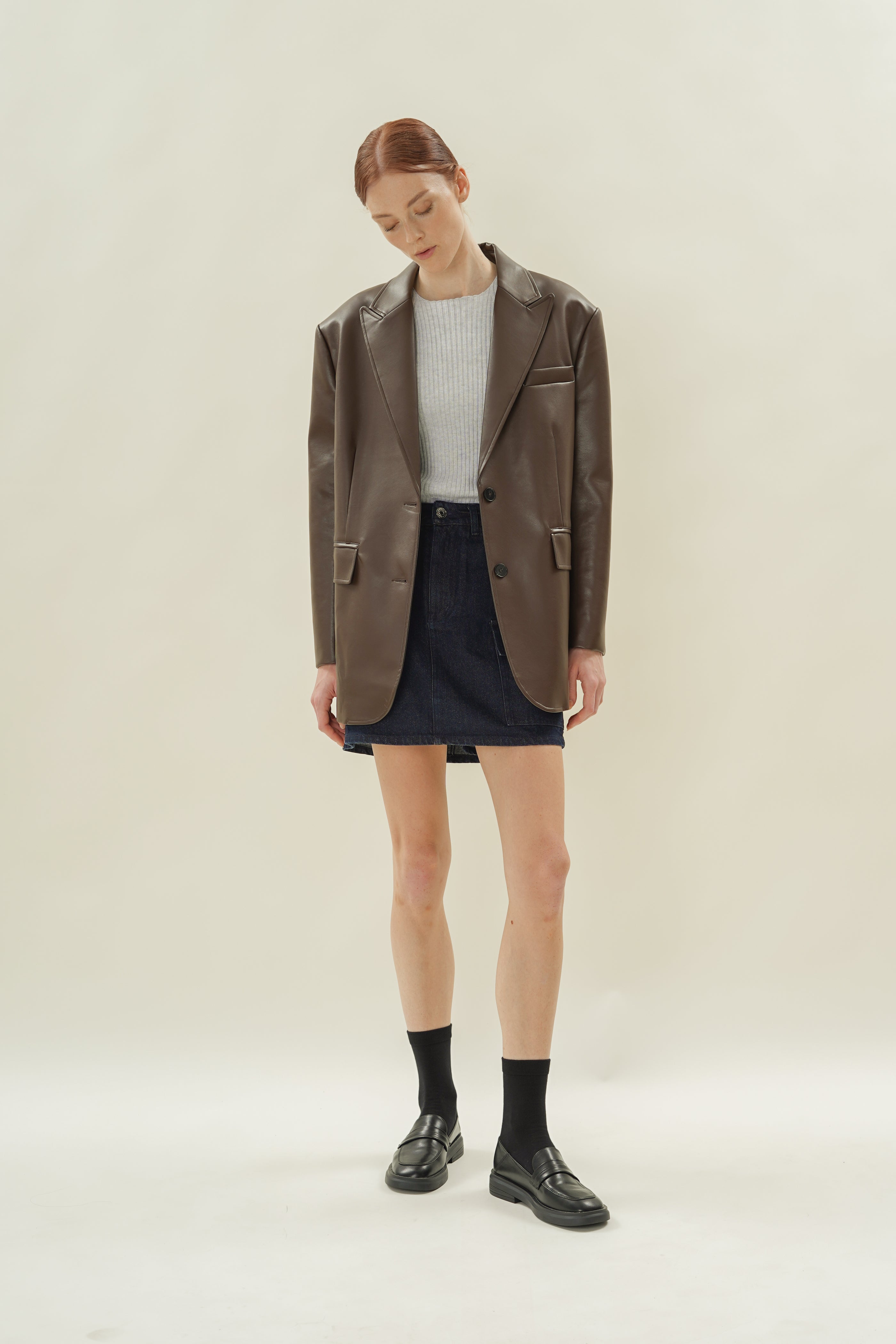 Denim Skort in Dark Wash