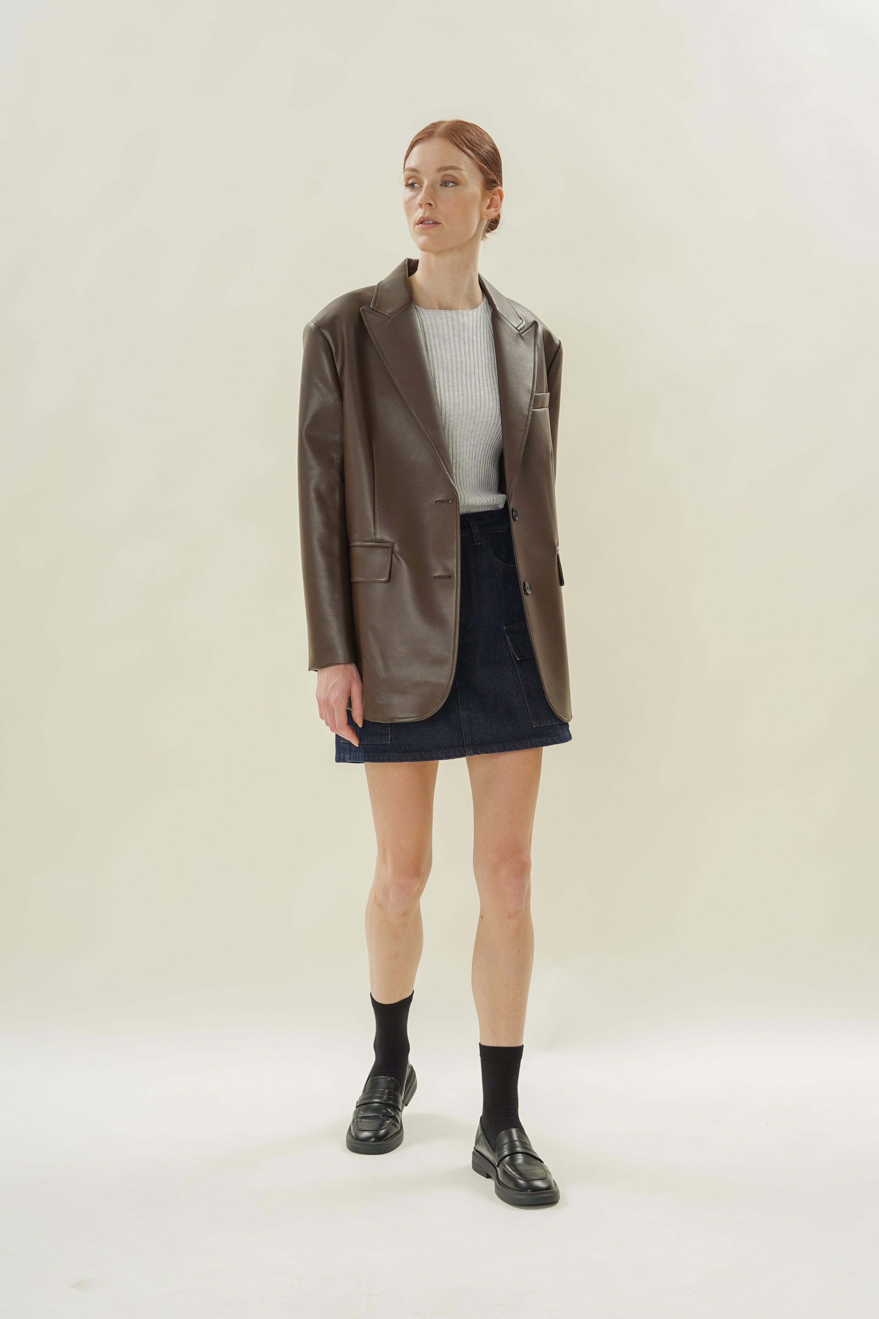 Denim Skort in Dark Wash