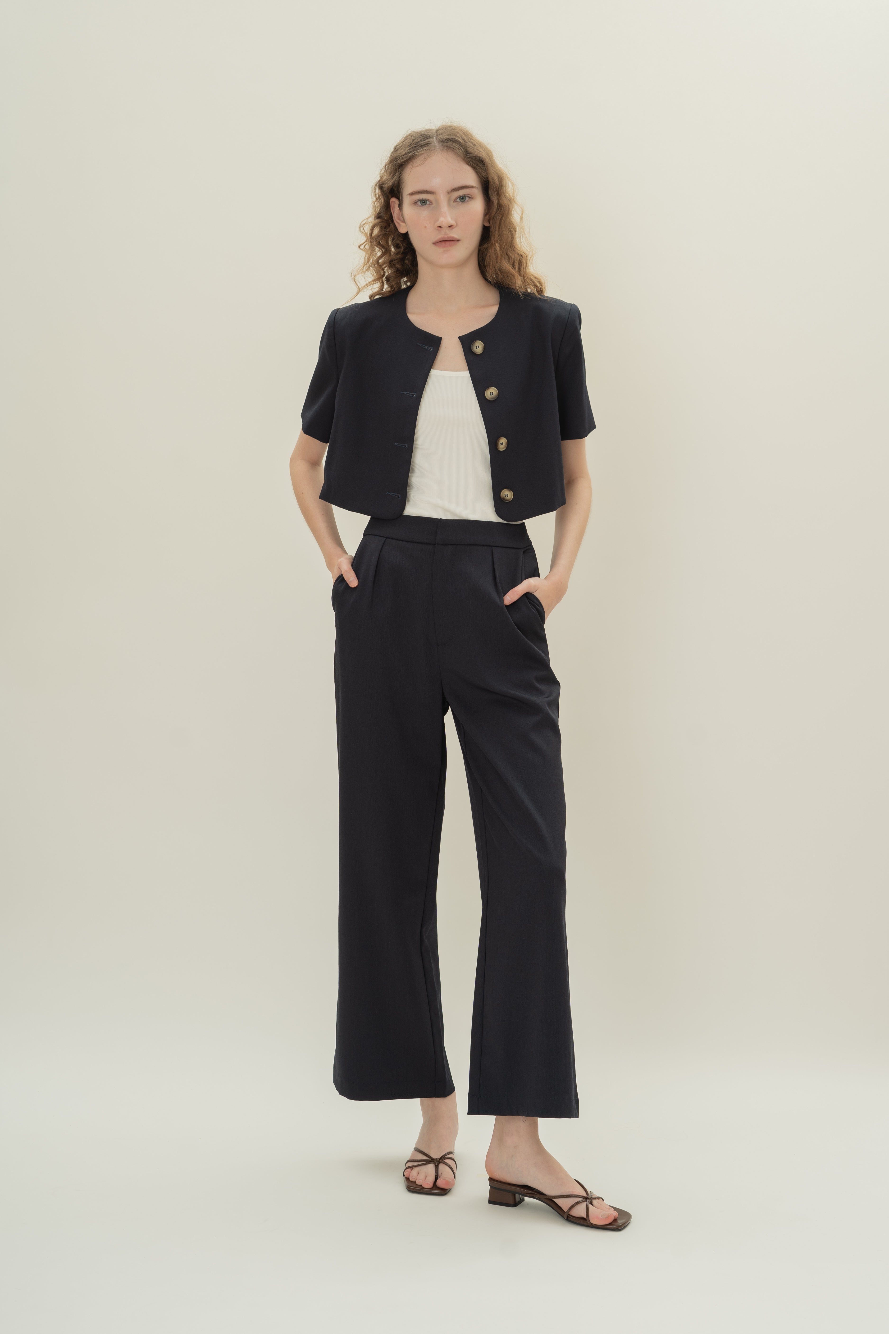 Suiting Pleated Trousers in Midnight