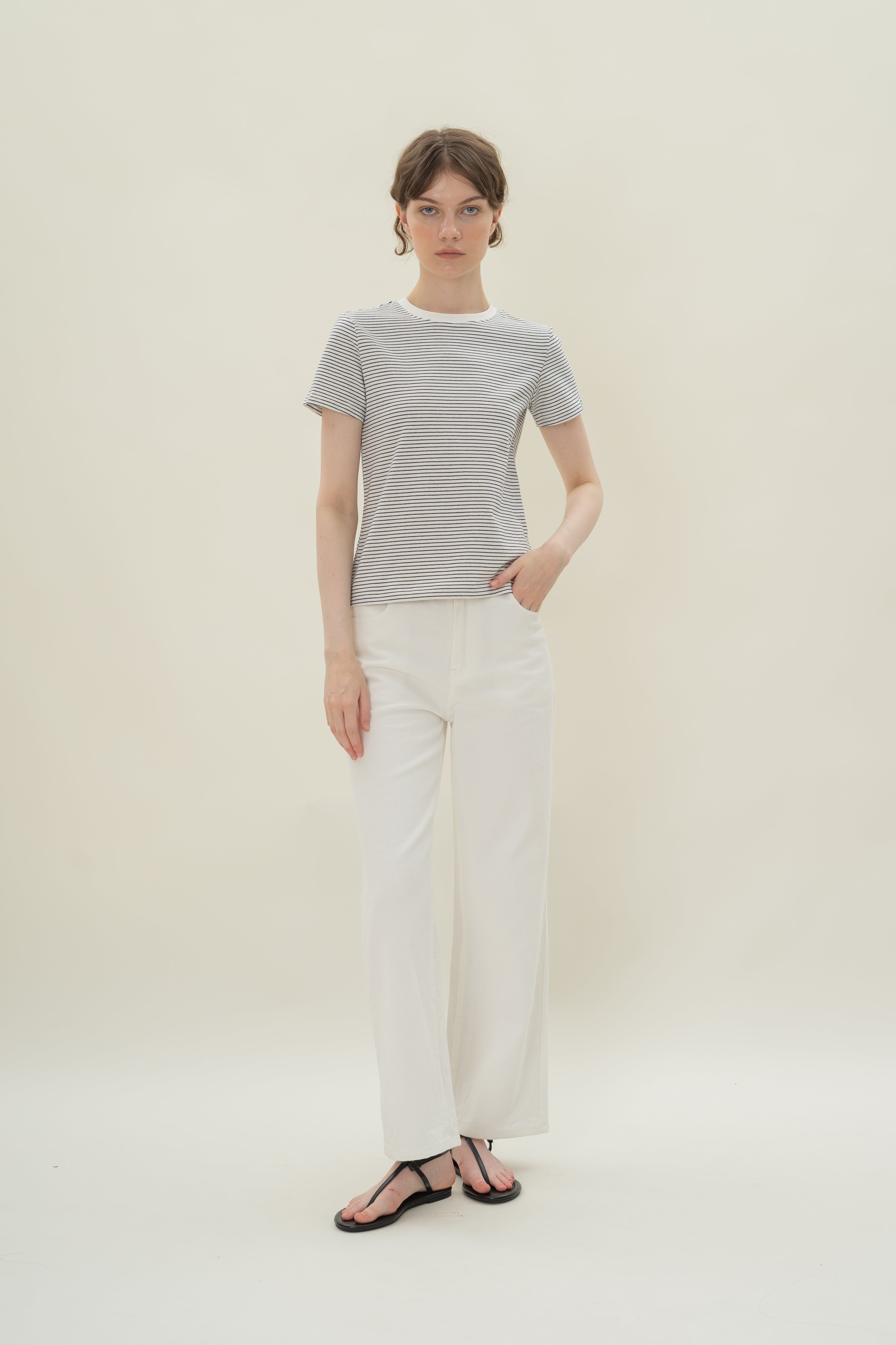 Slim Fit Tee in Stripe Navy (N°.04)