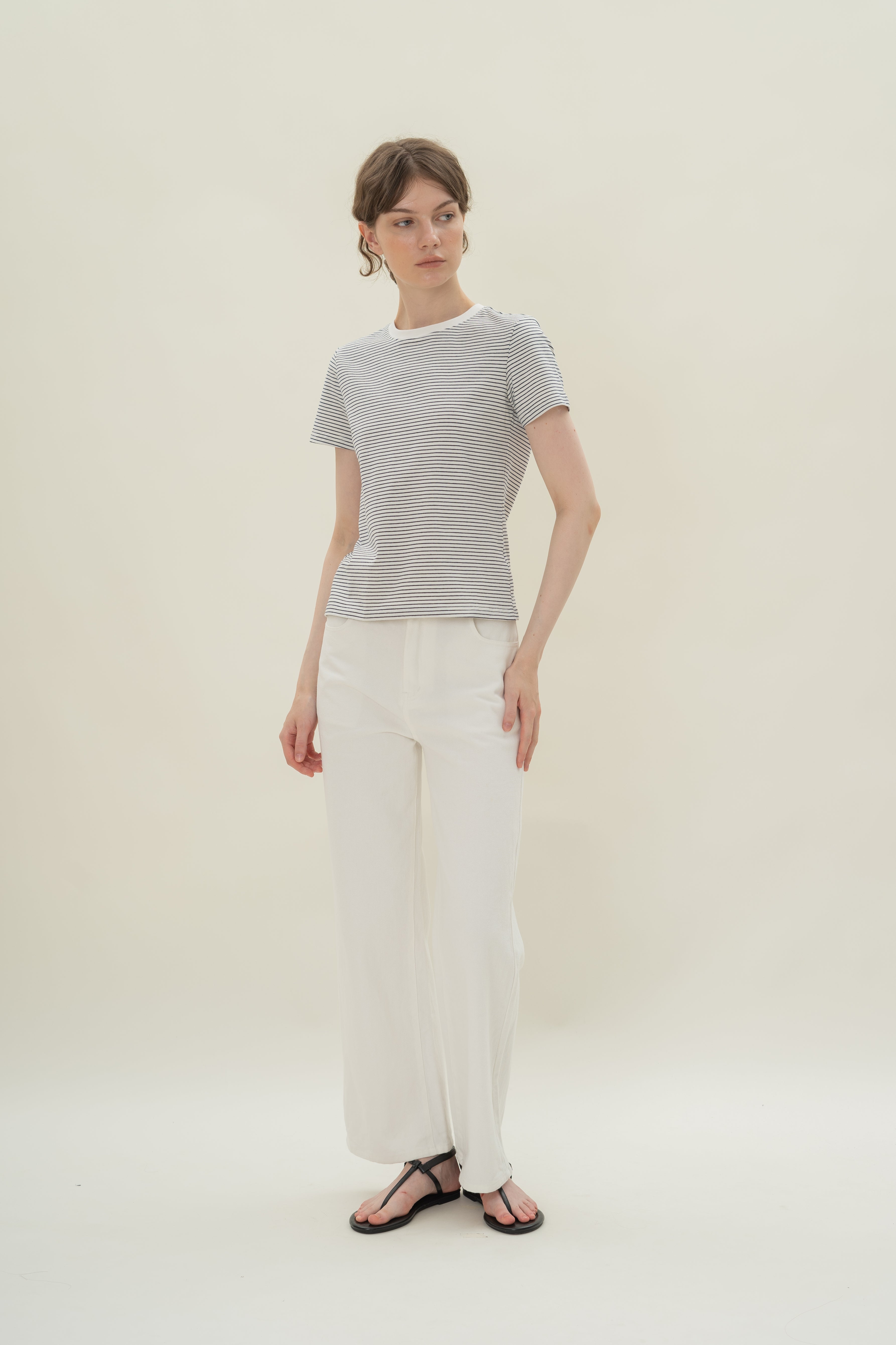 Slim Fit Tee in Stripe Navy (N°.04)