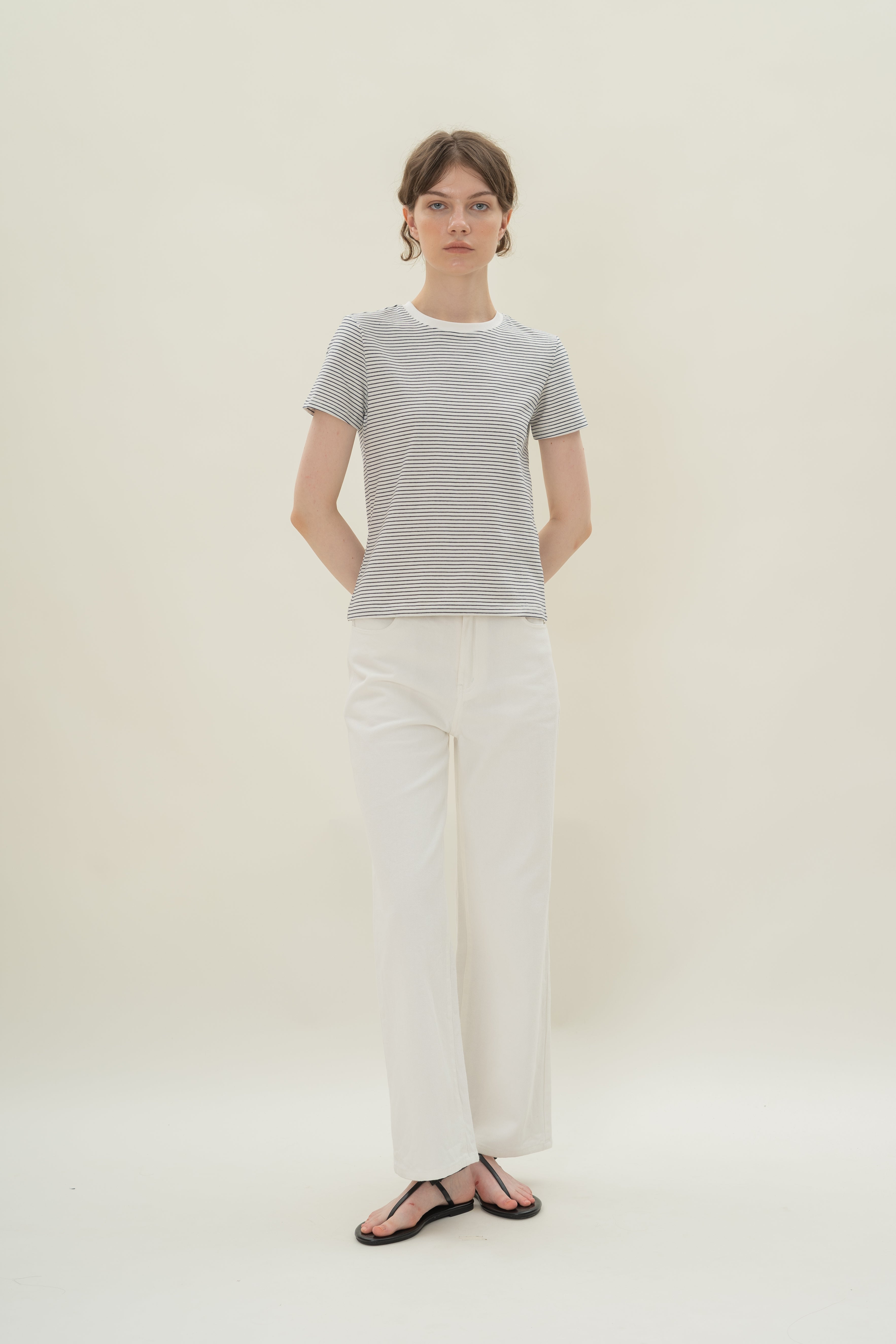 Slim Fit Tee in Stripe Navy (N°.04)