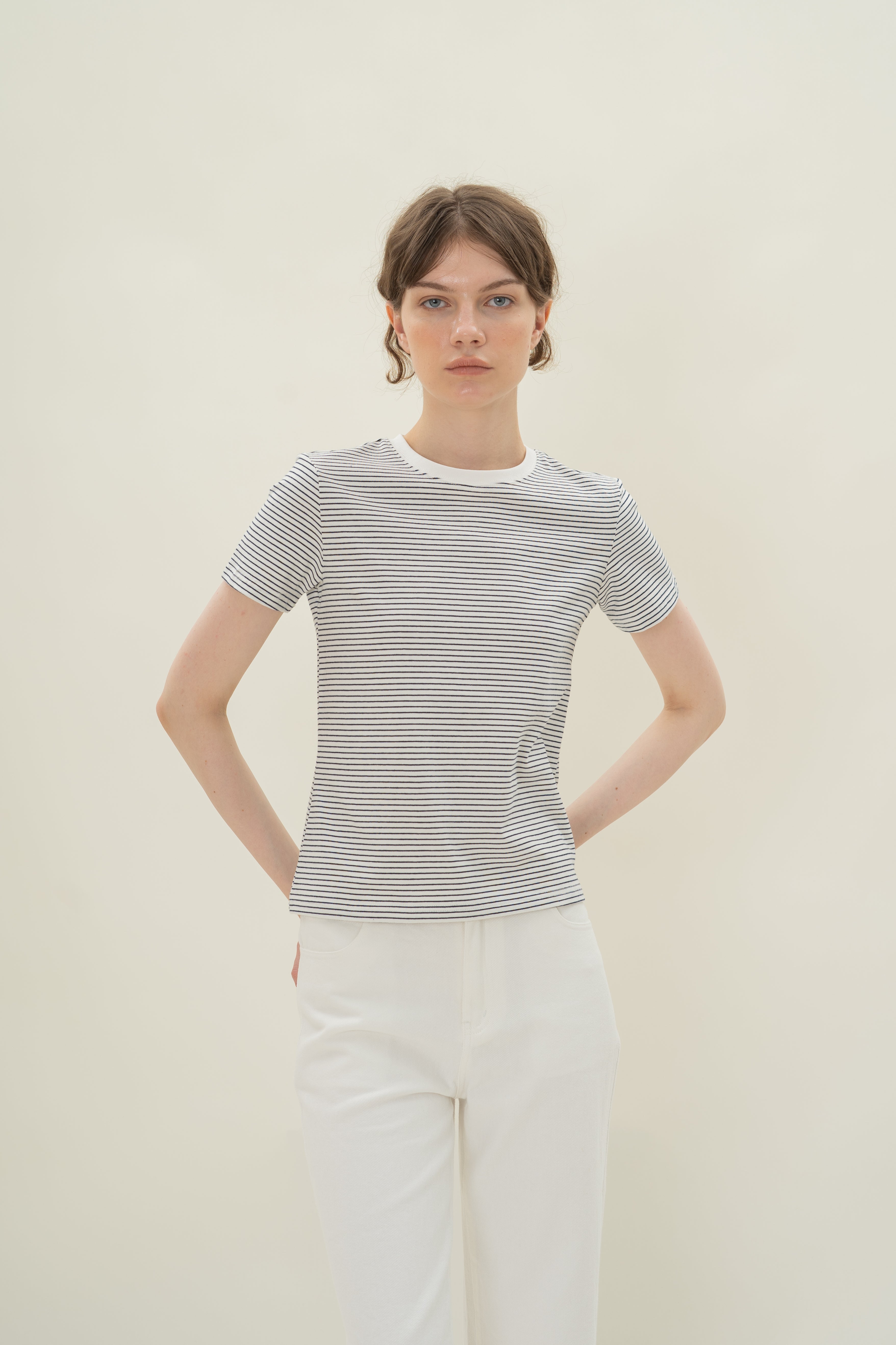 Slim Fit Tee in Stripe Navy (N°.04)