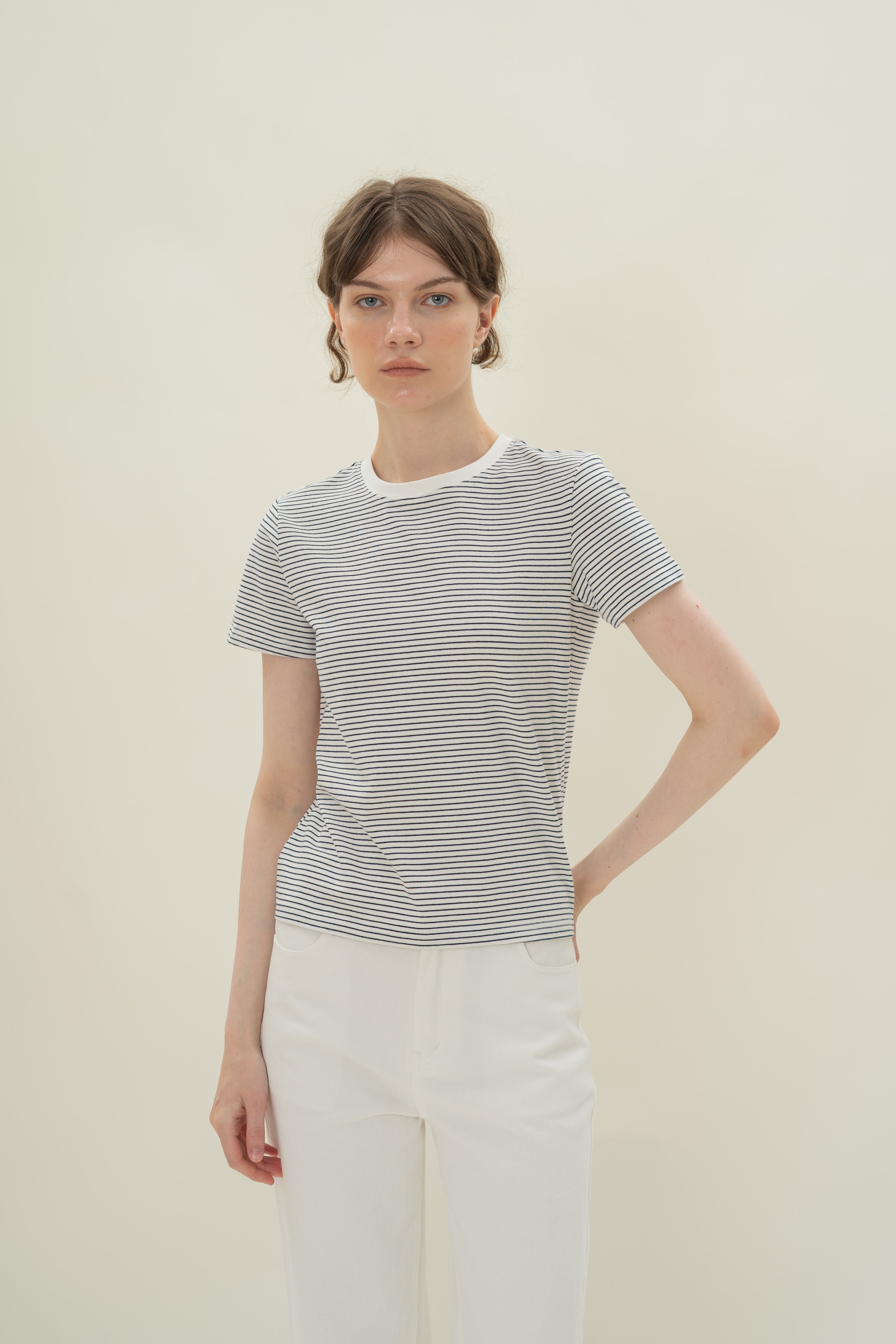 Slim Fit Tee in Stripe Navy (N°.04)