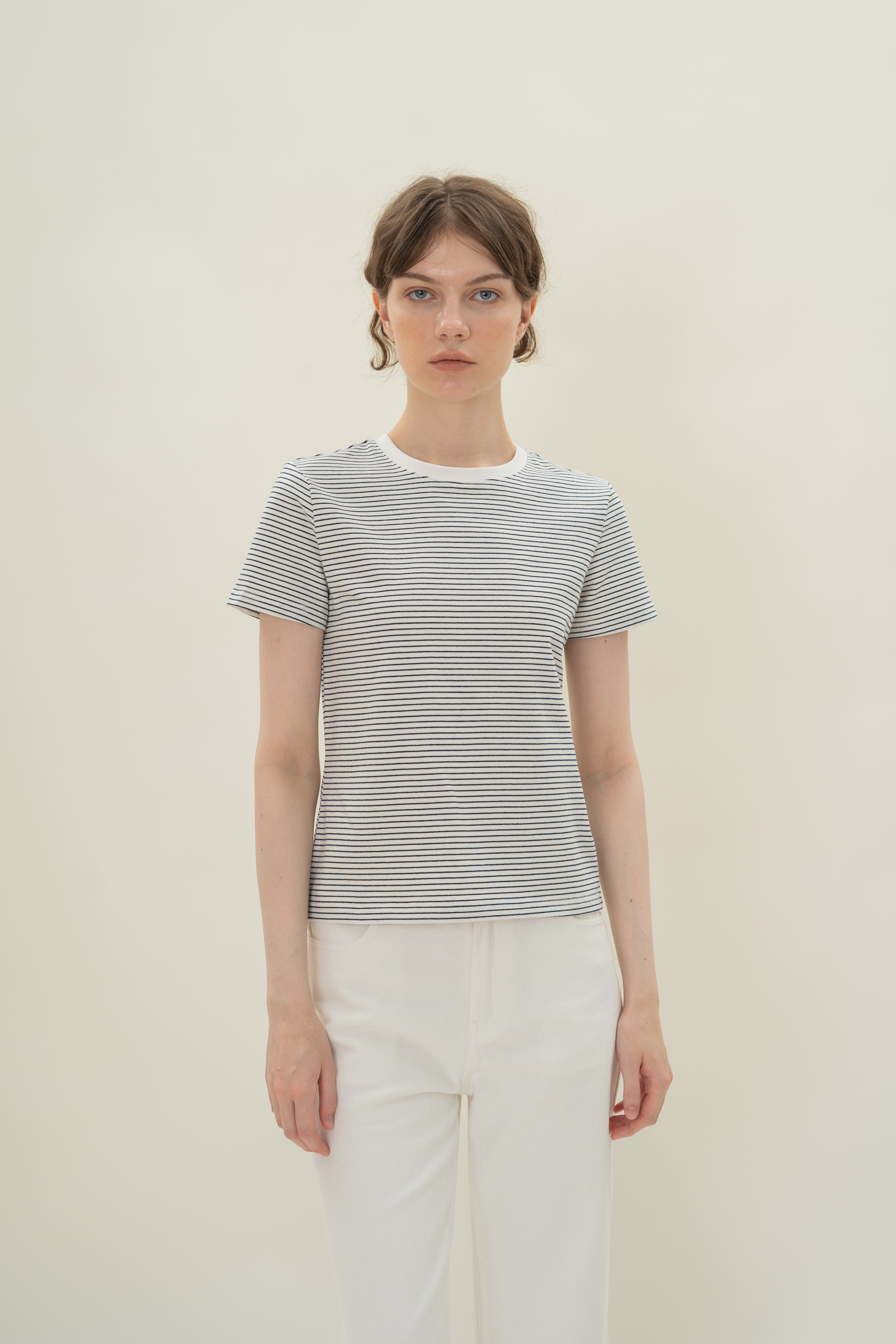 Slim Fit Tee in Stripe Navy (N°.04)
