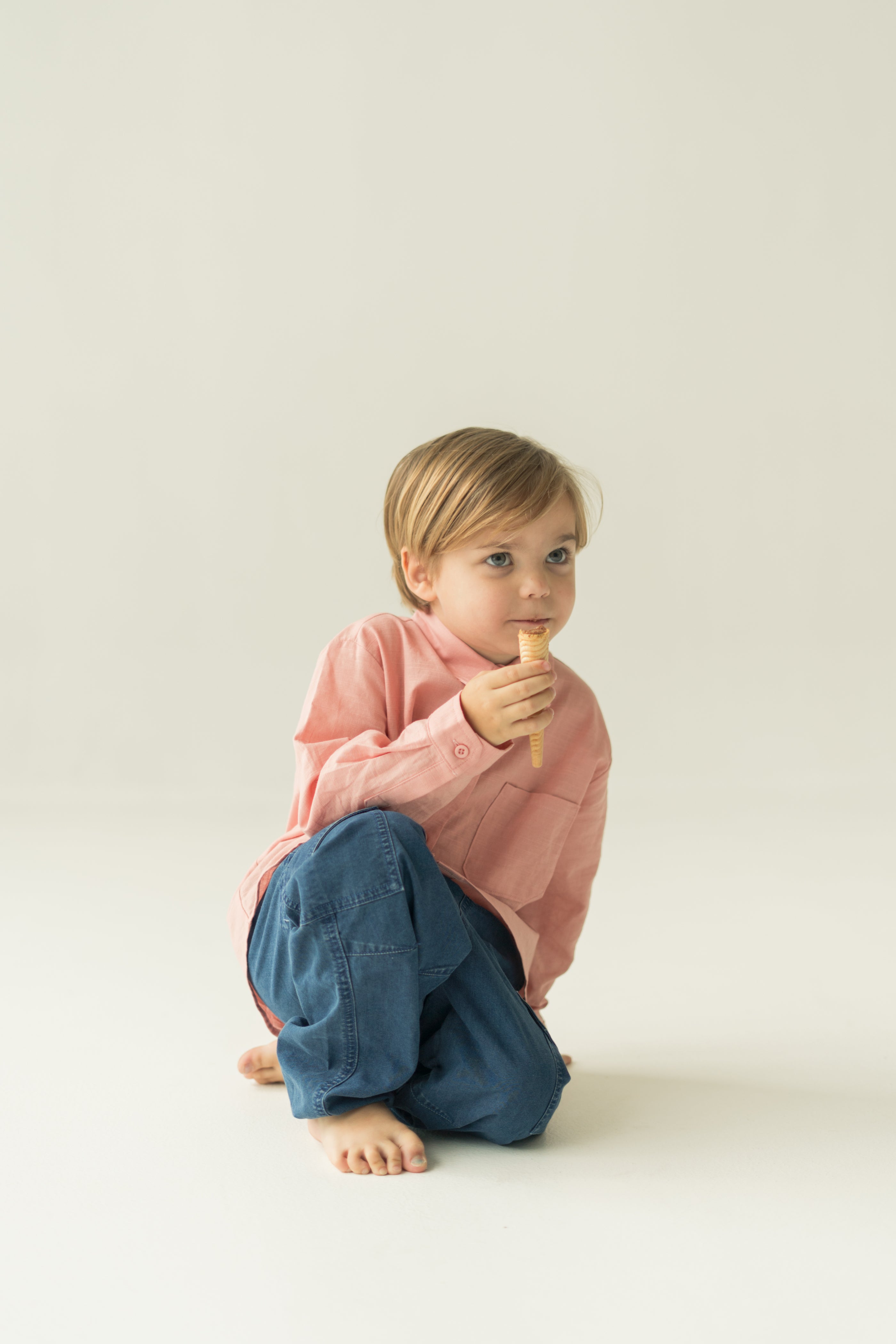 Mini Boy's Long Sleeved Shirt in Pink
