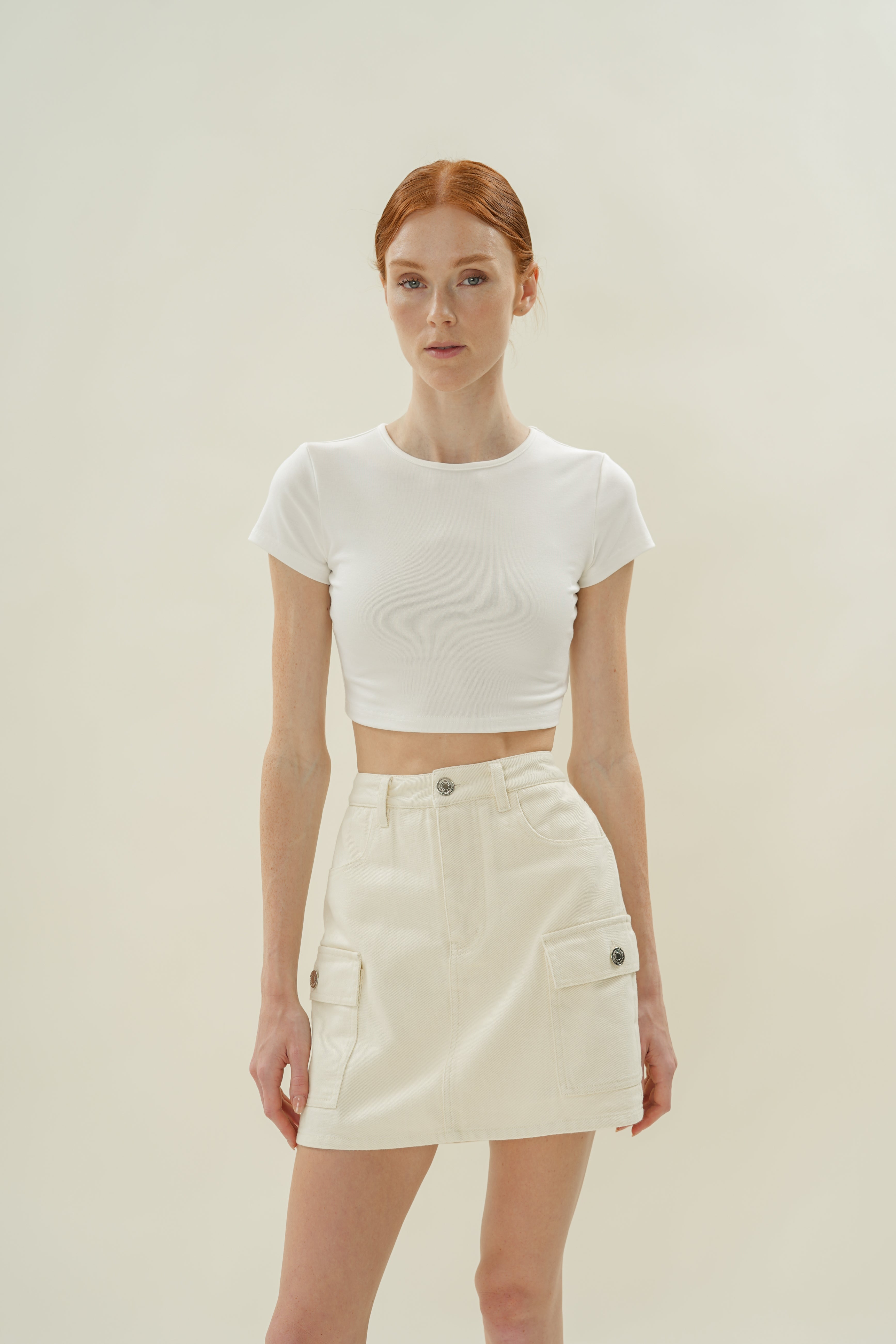 Denim Skort in Natural