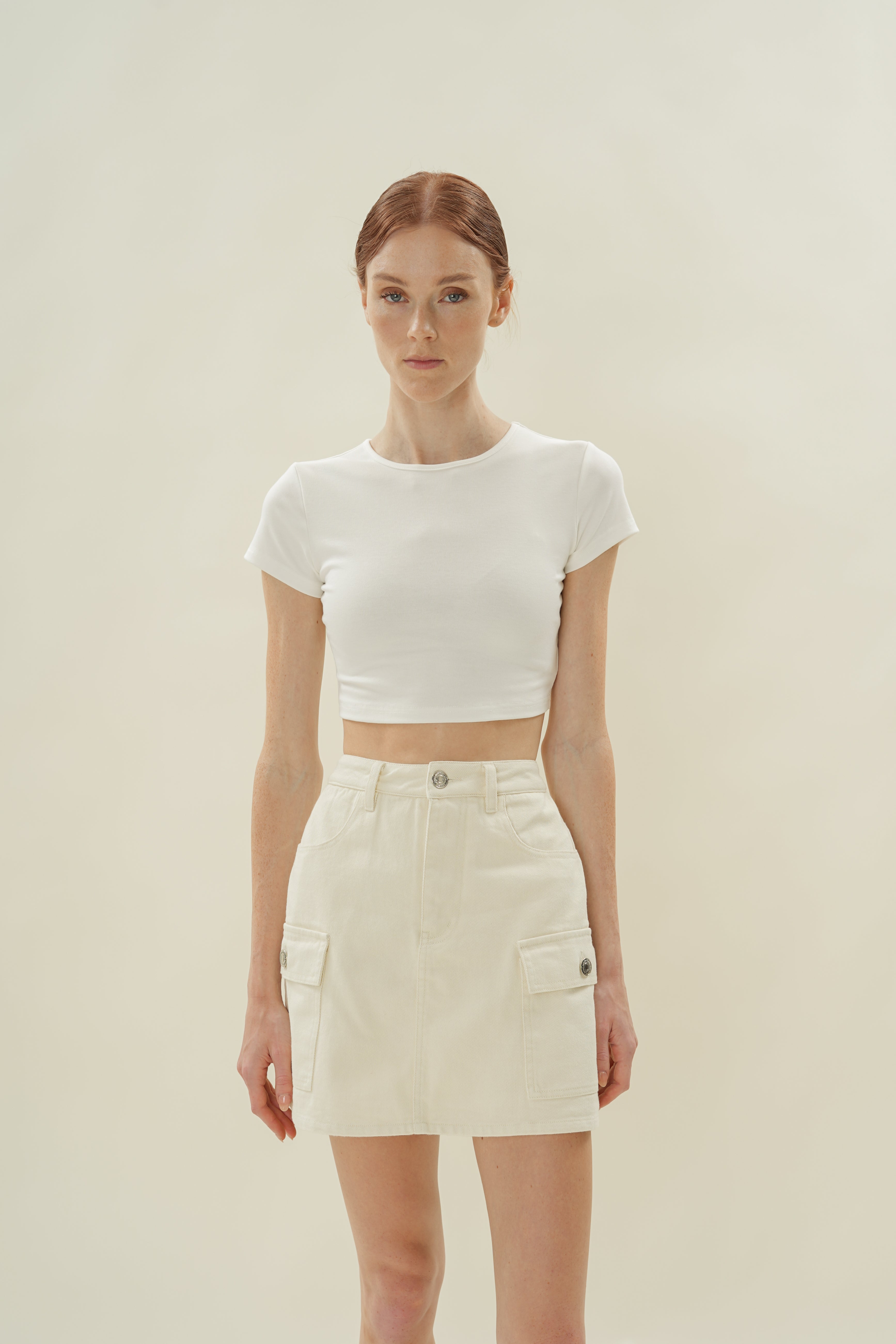 Denim Skort in Natural