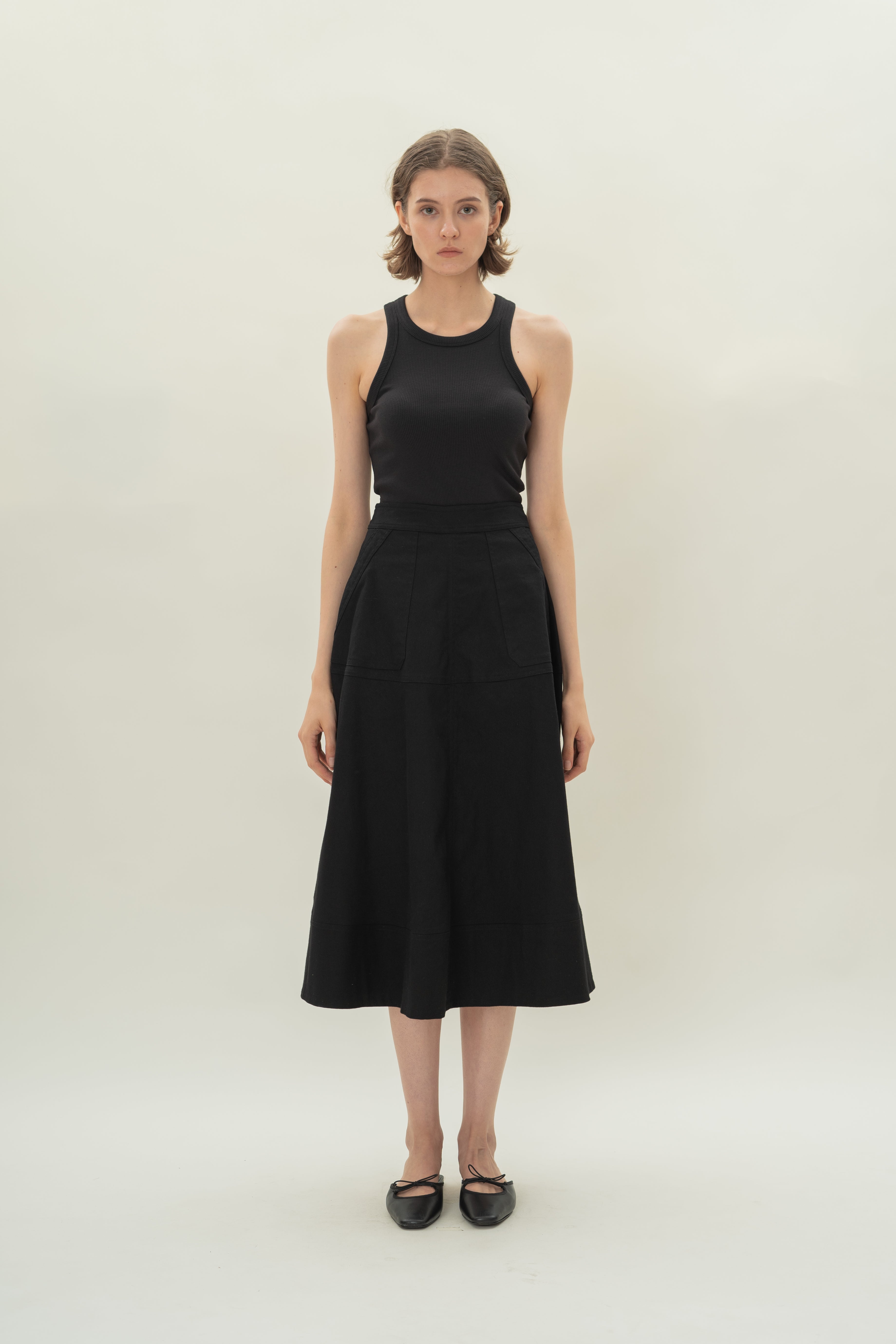 Curved Rib Tank in Black