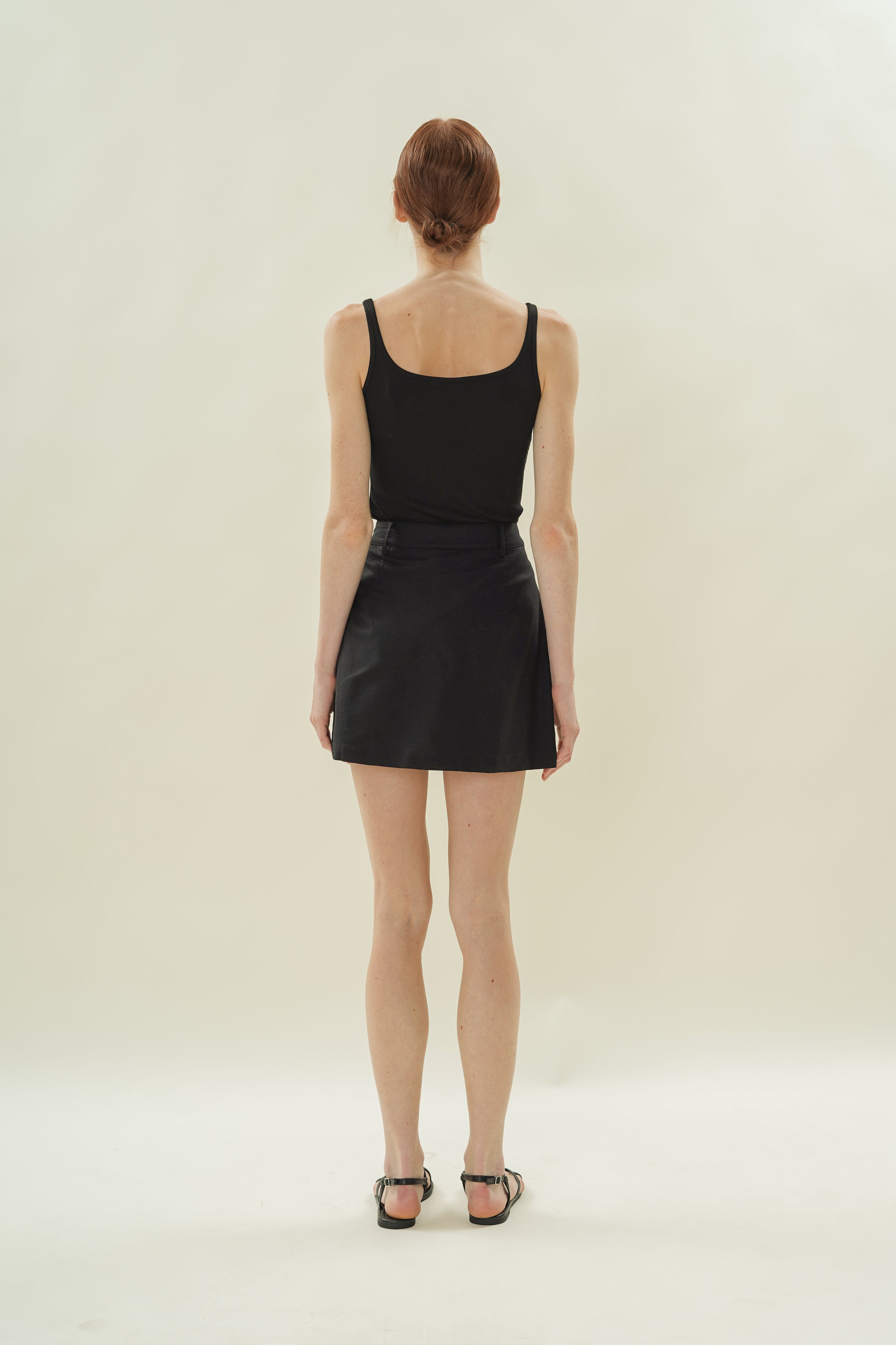 Linen Skort in Black