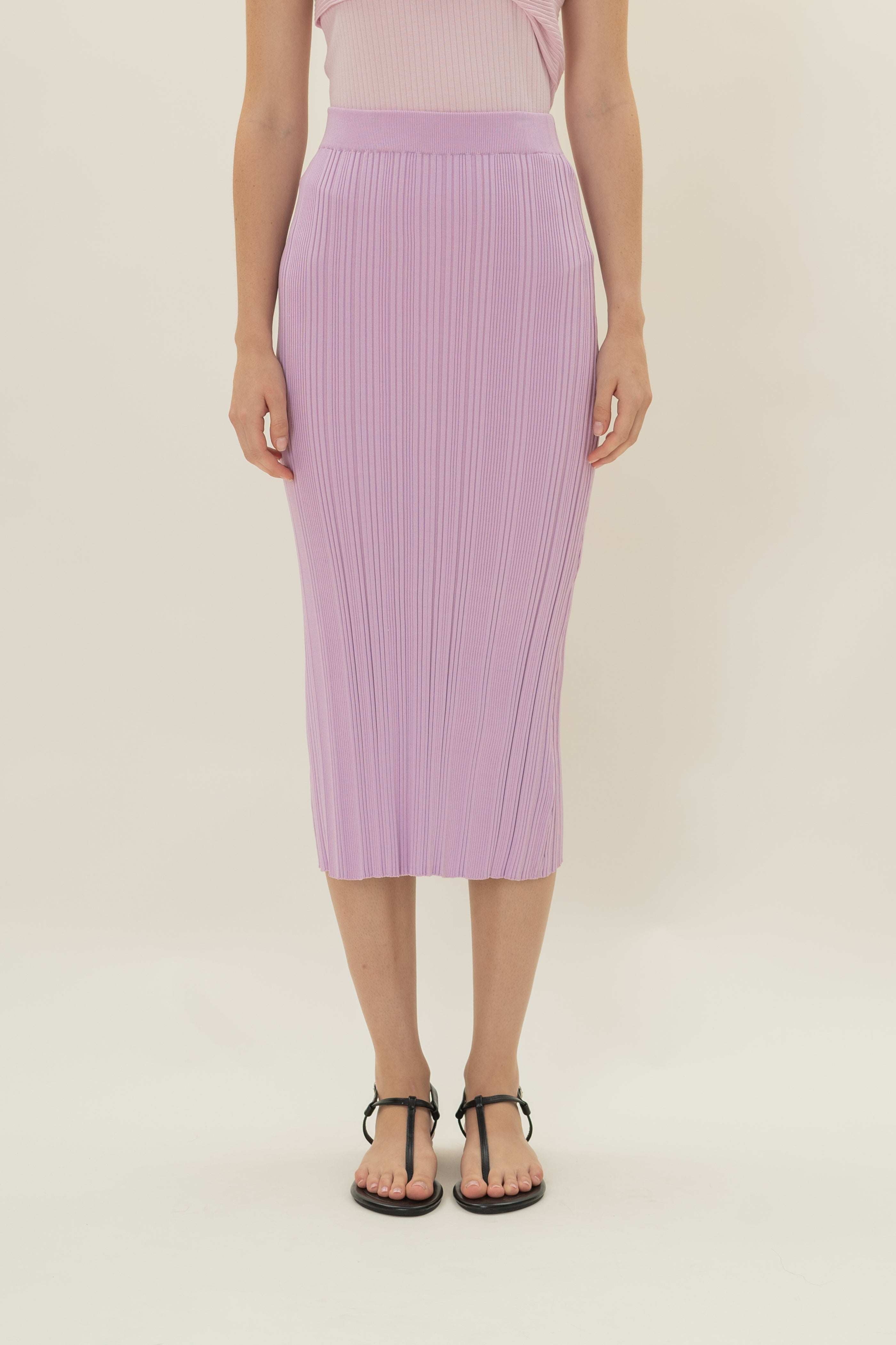 Column Knit Skirt in Lavender Mist