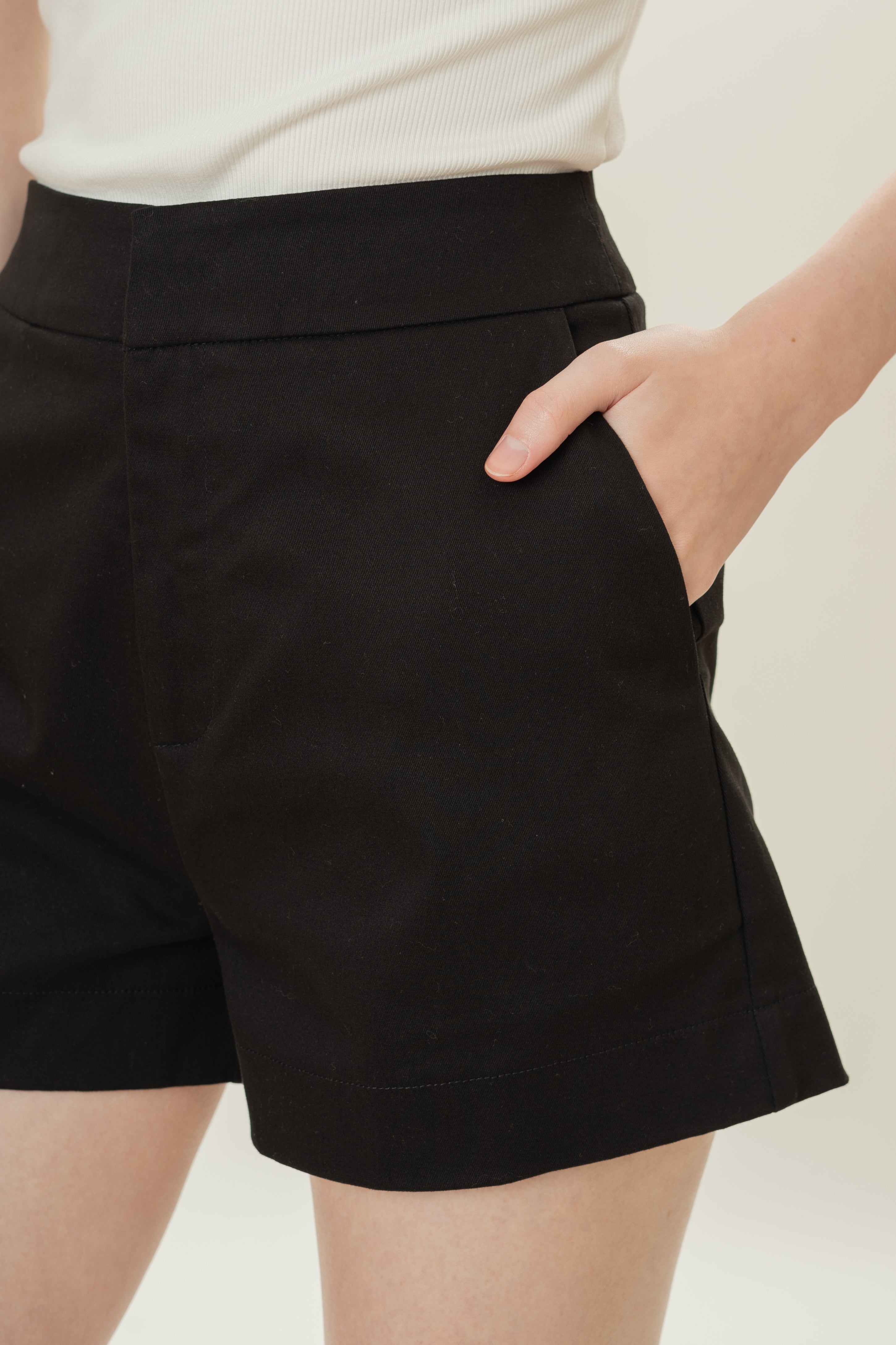 Classic Cotton Shorts in Black