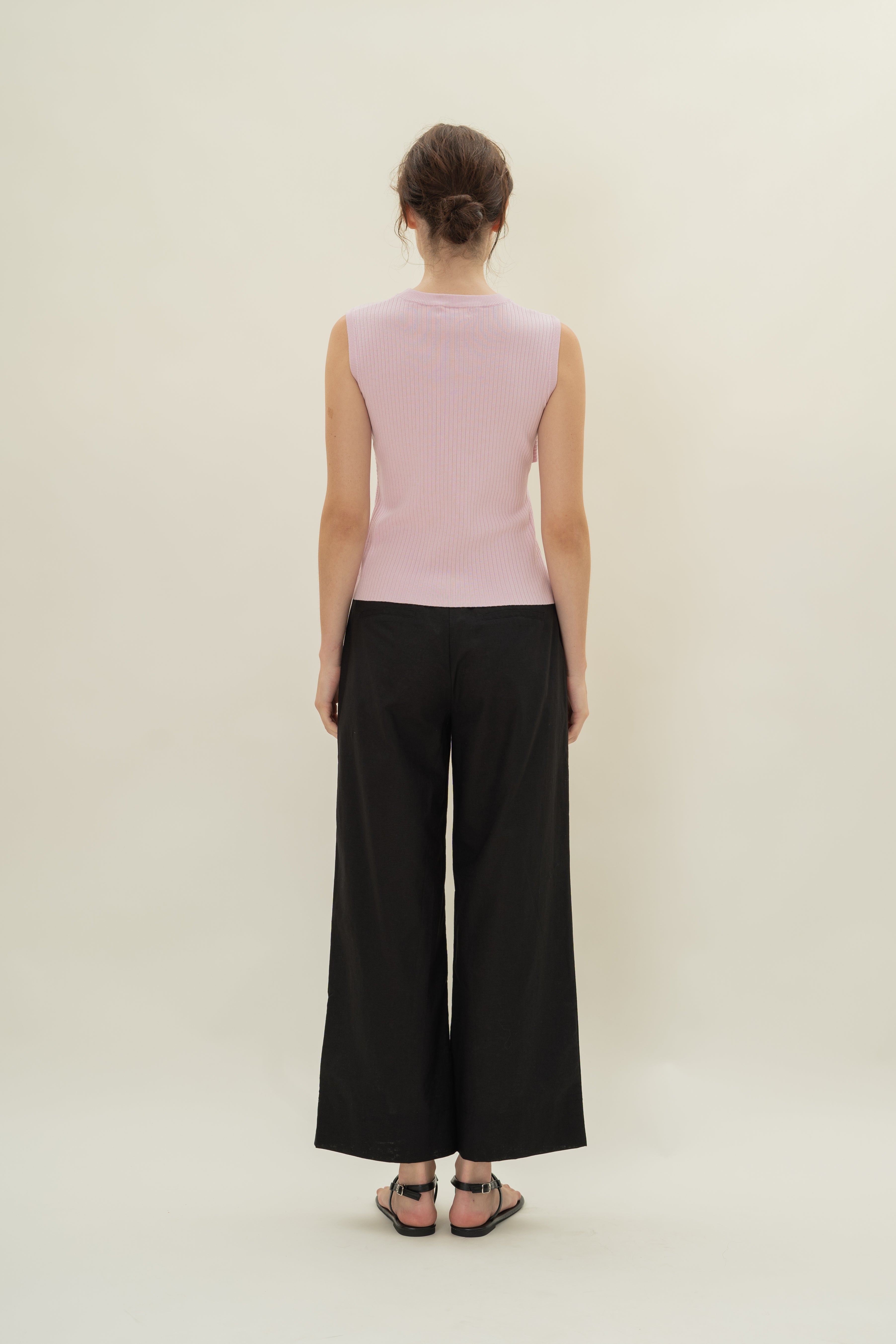 Twist Front Knit Top in Lavender Mist