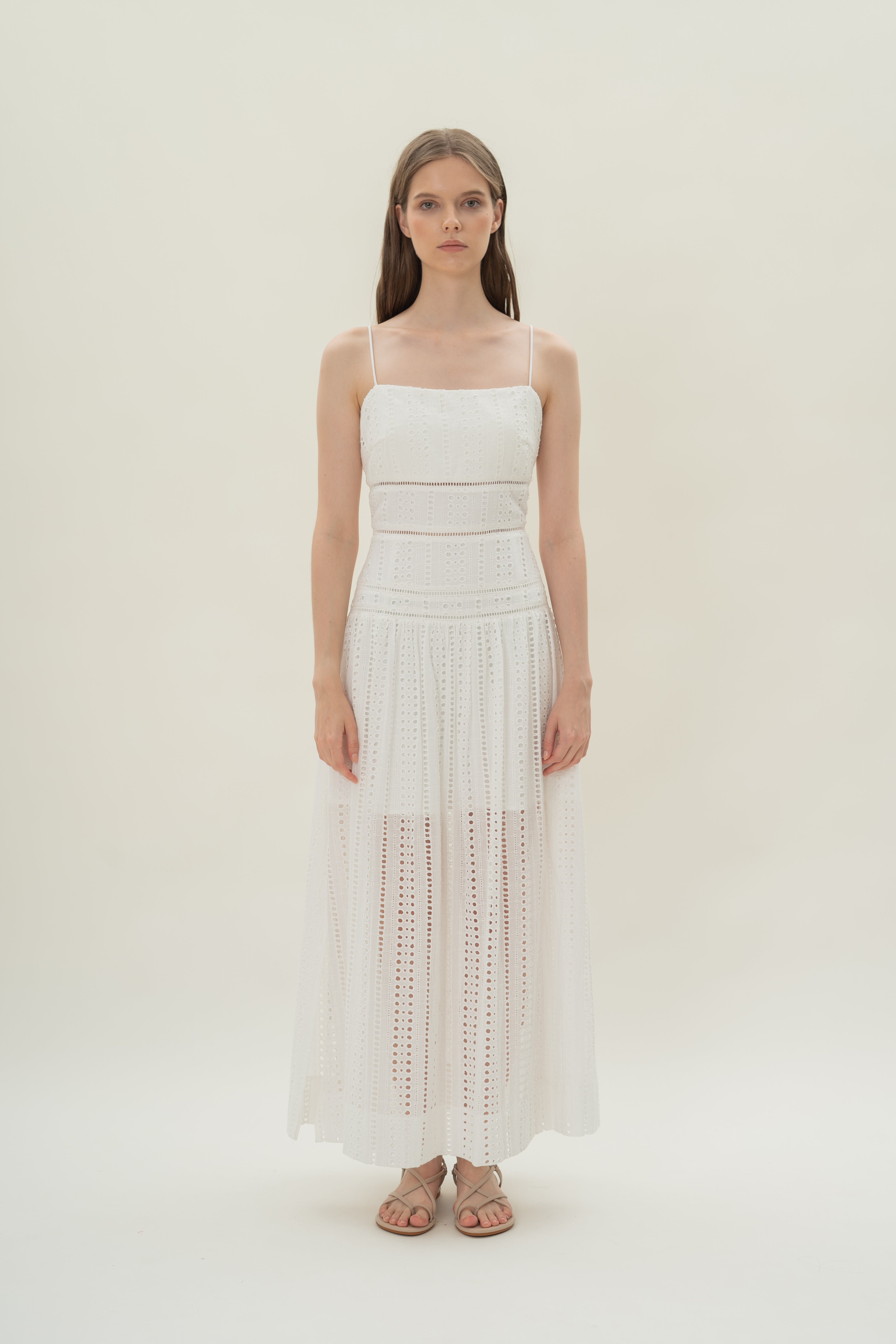 Broderie Anglaise Padded Tiered in White