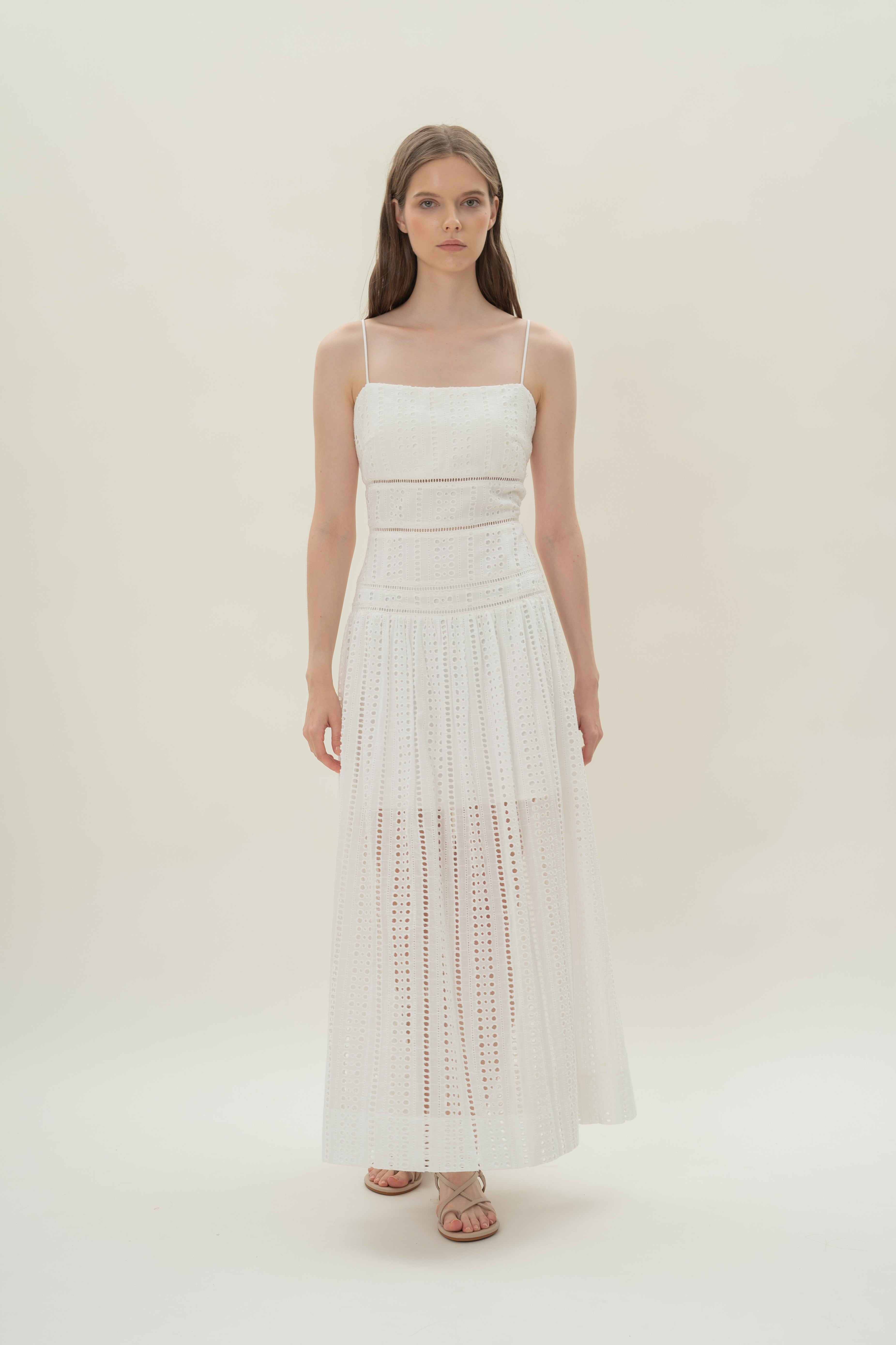 Broderie Anglaise Padded Tiered in White