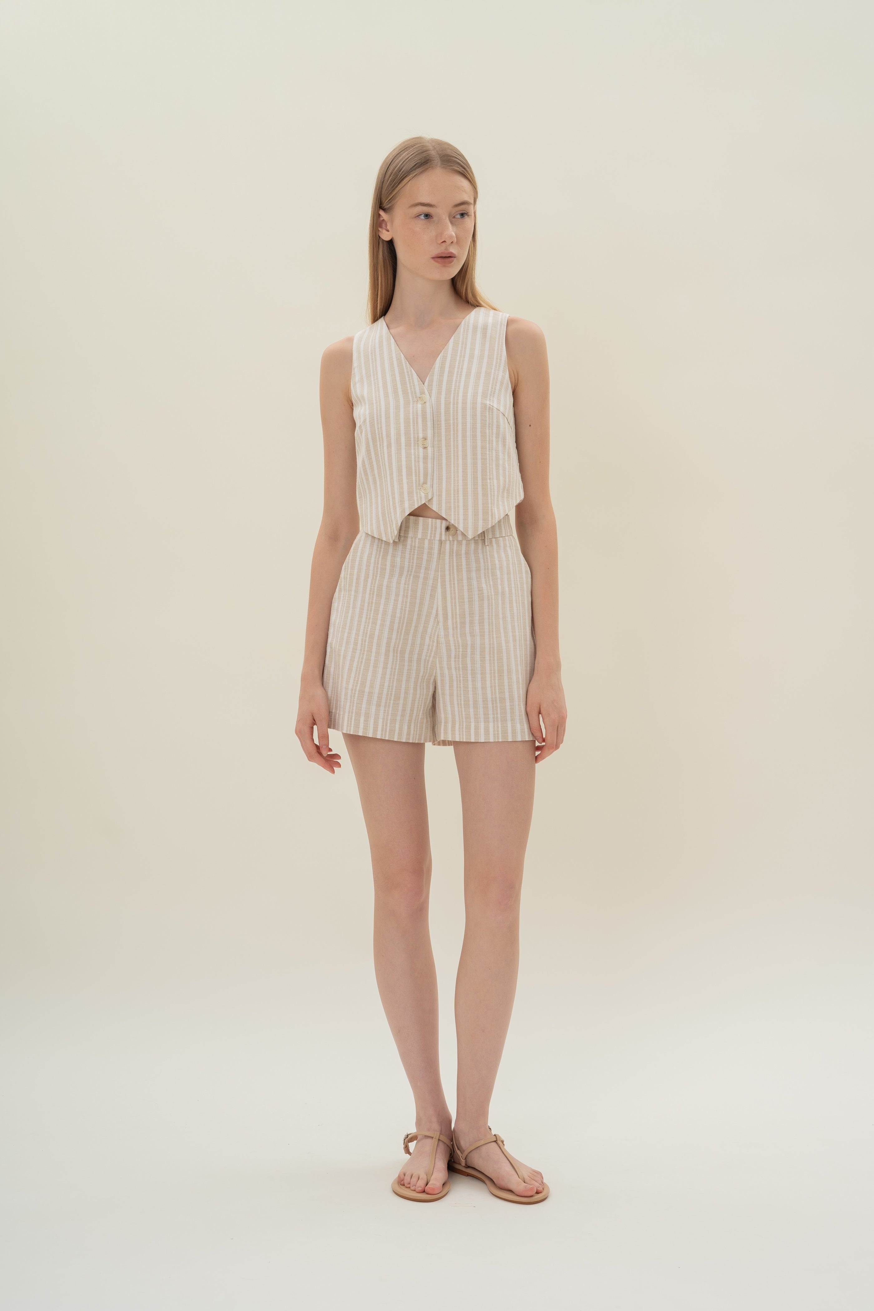 Tailored Shorts in Oasis Stripes
