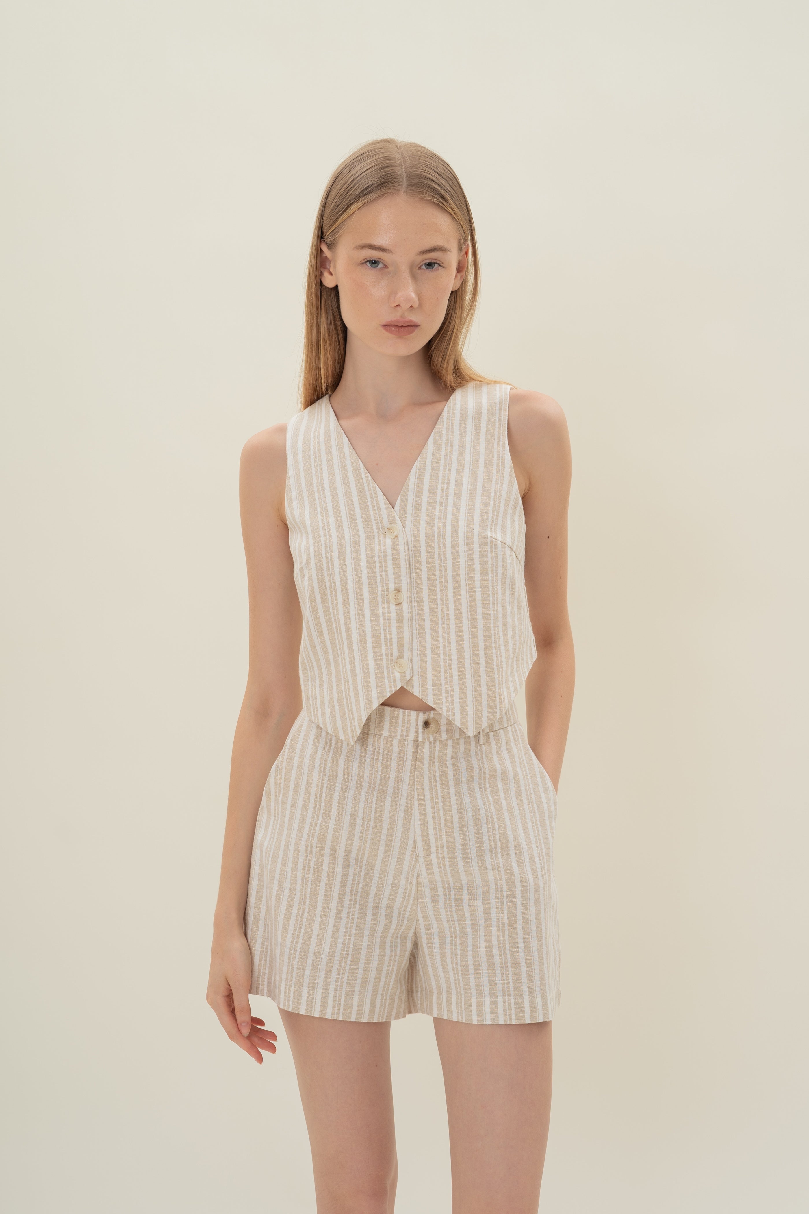 Tailored Shorts in Oasis Stripes