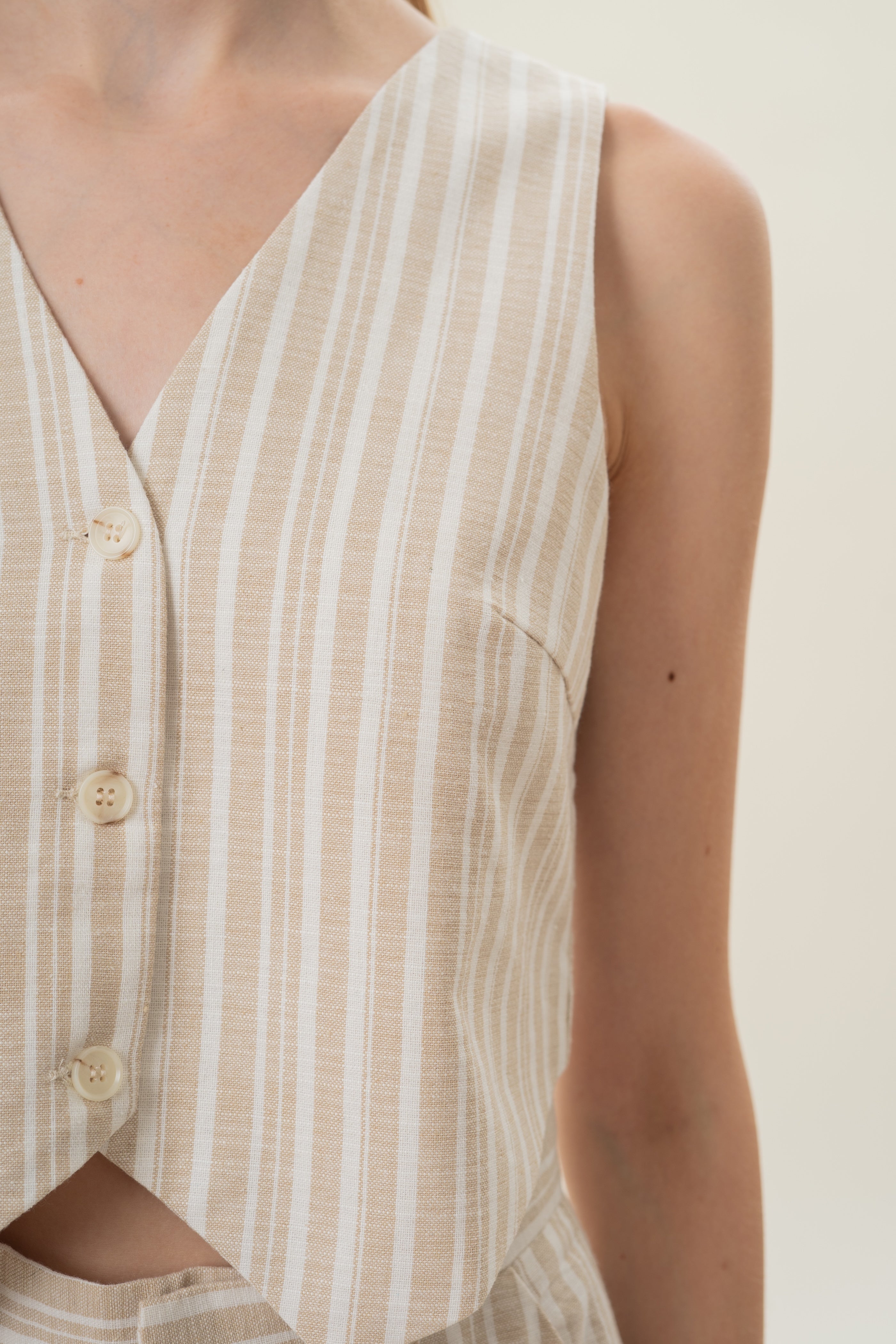 Relaxed Waistcoat in Oasis Stripes