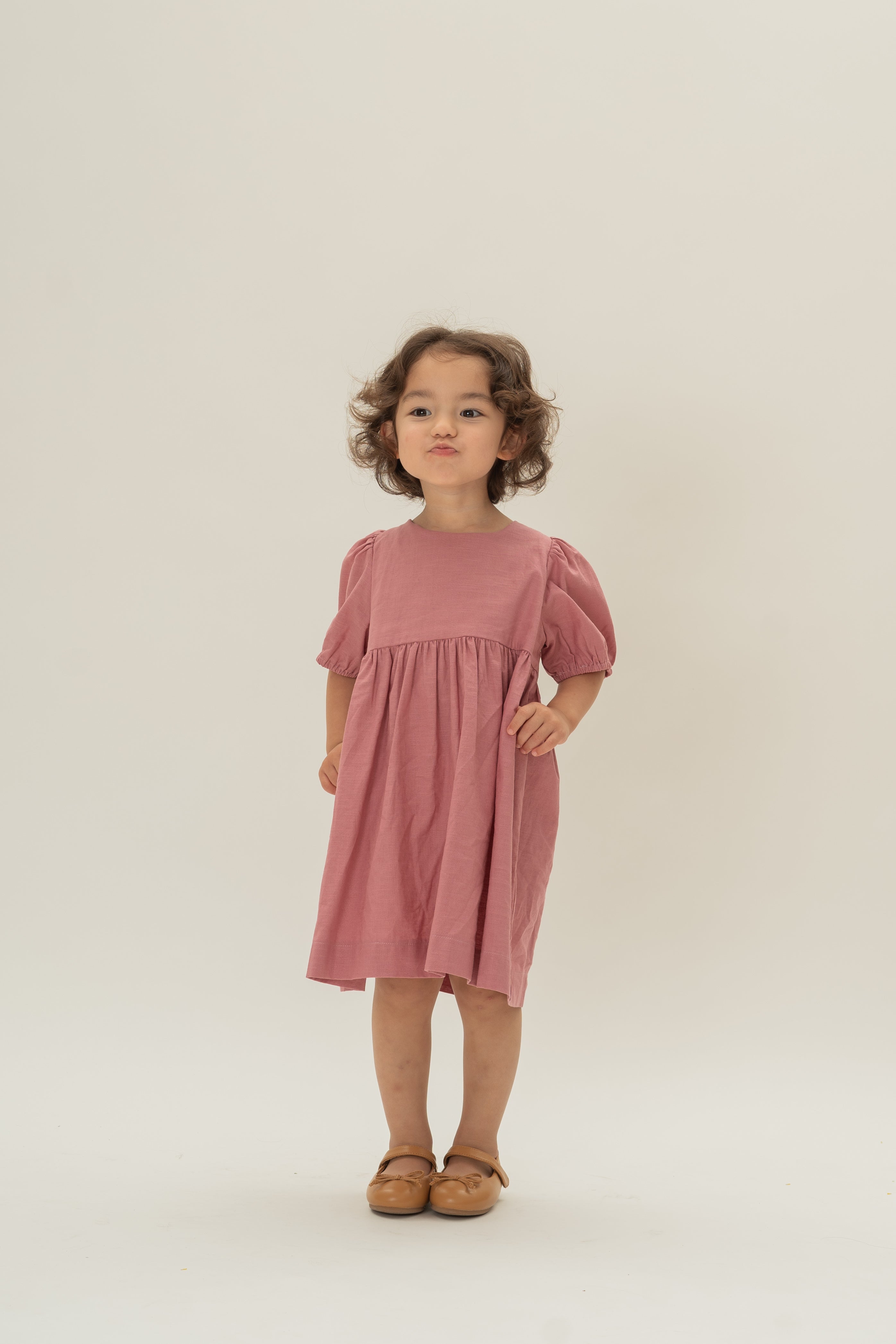 Mini Tie Back Short Sleeve Dress in Hibiscus