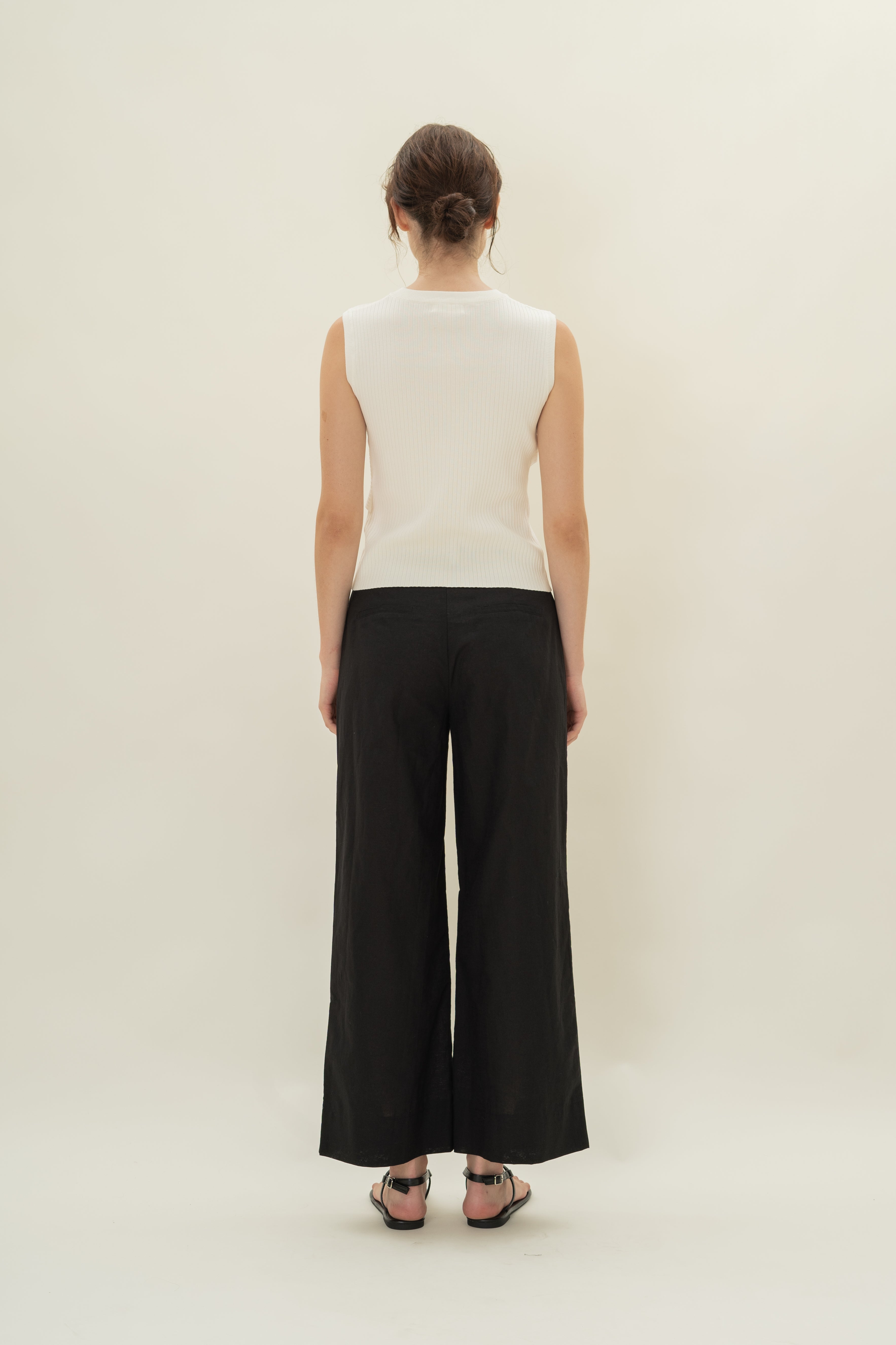 Twist Front Knit Top in White