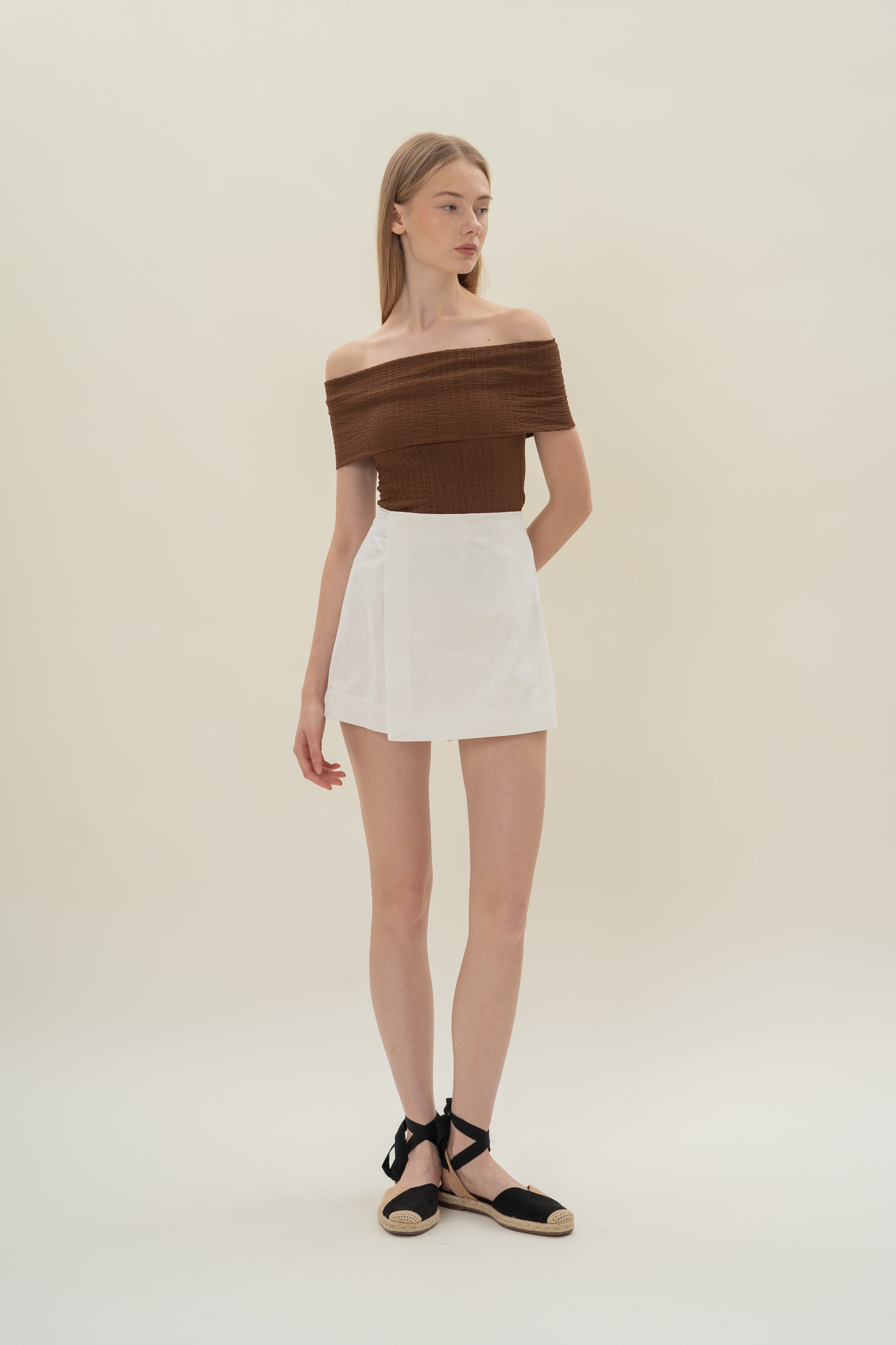 Wrap Skort in White