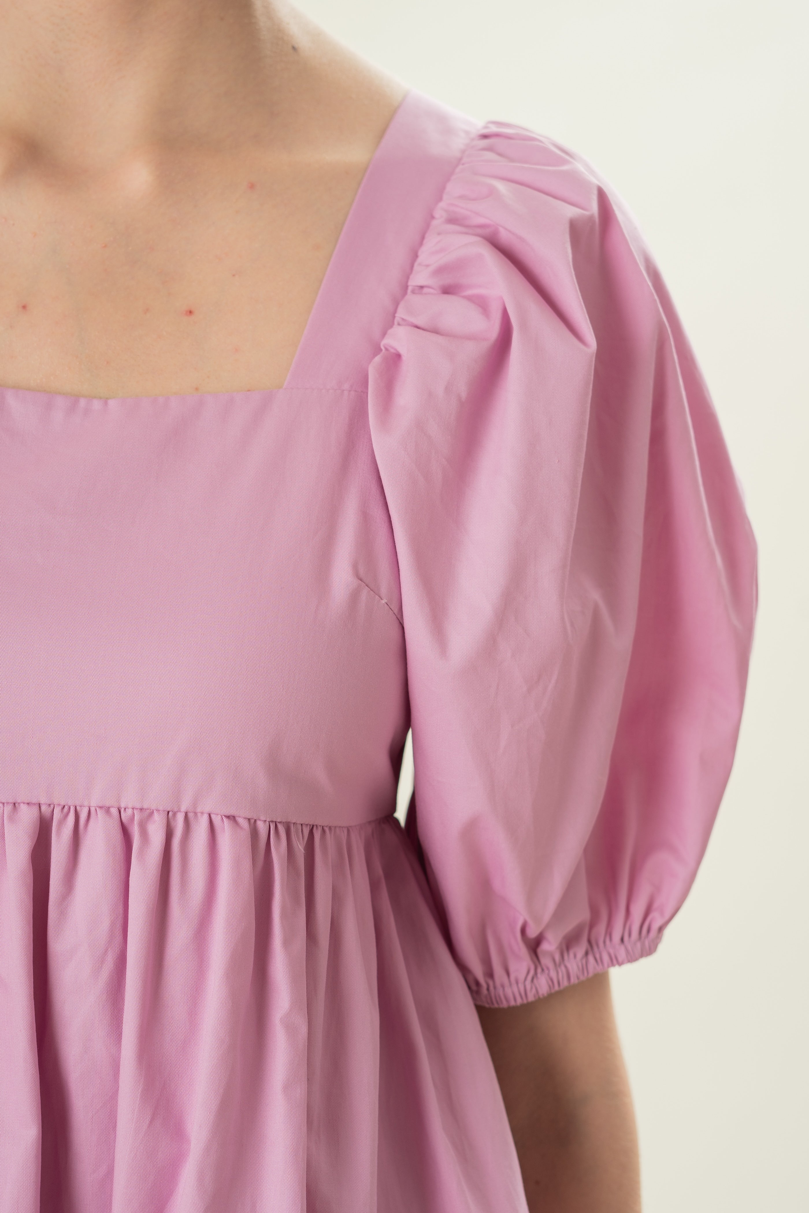 Square Neck Mini Dress in Hibiscus