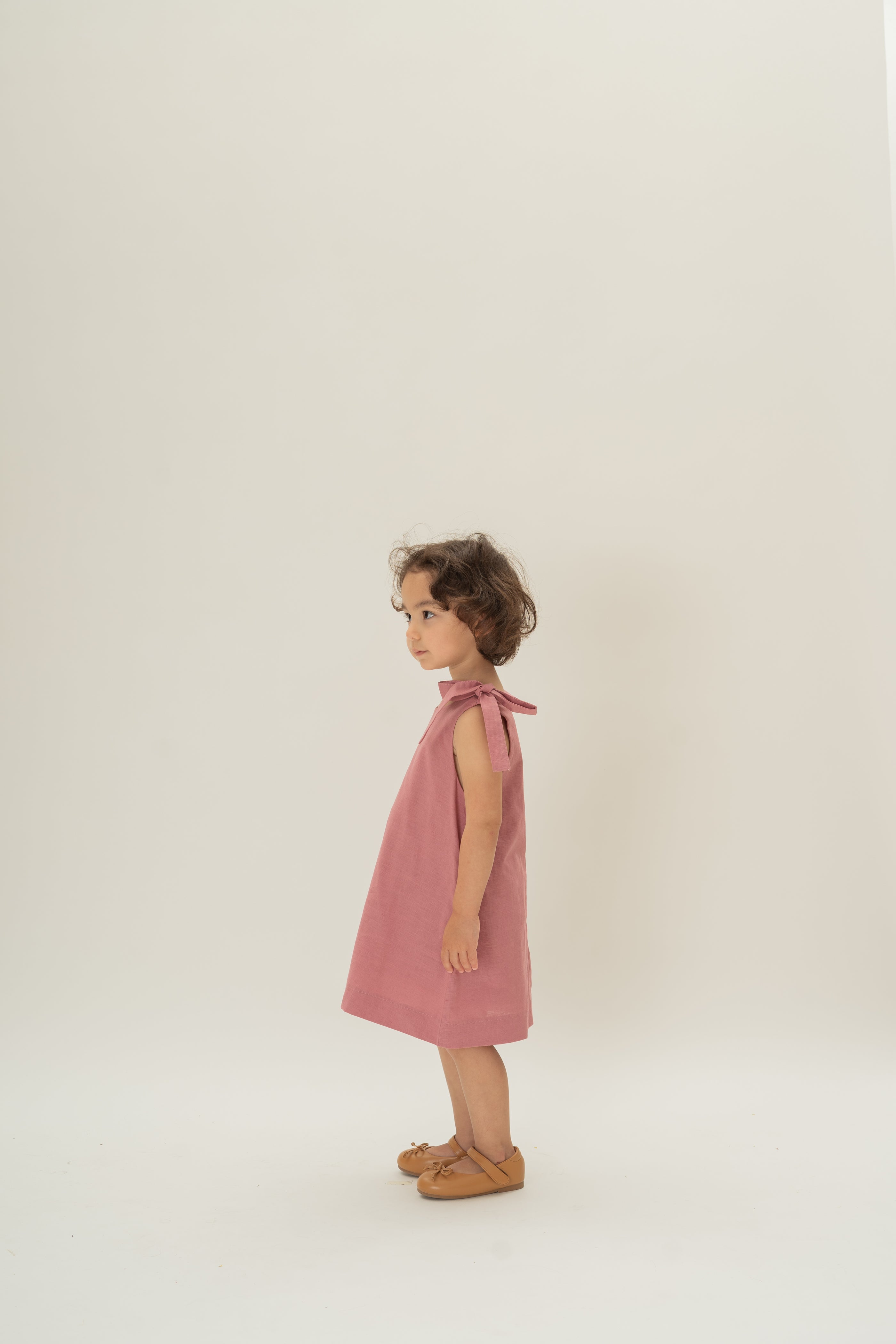 Mini Ribbon Tie A-line Dress in Hibiscus