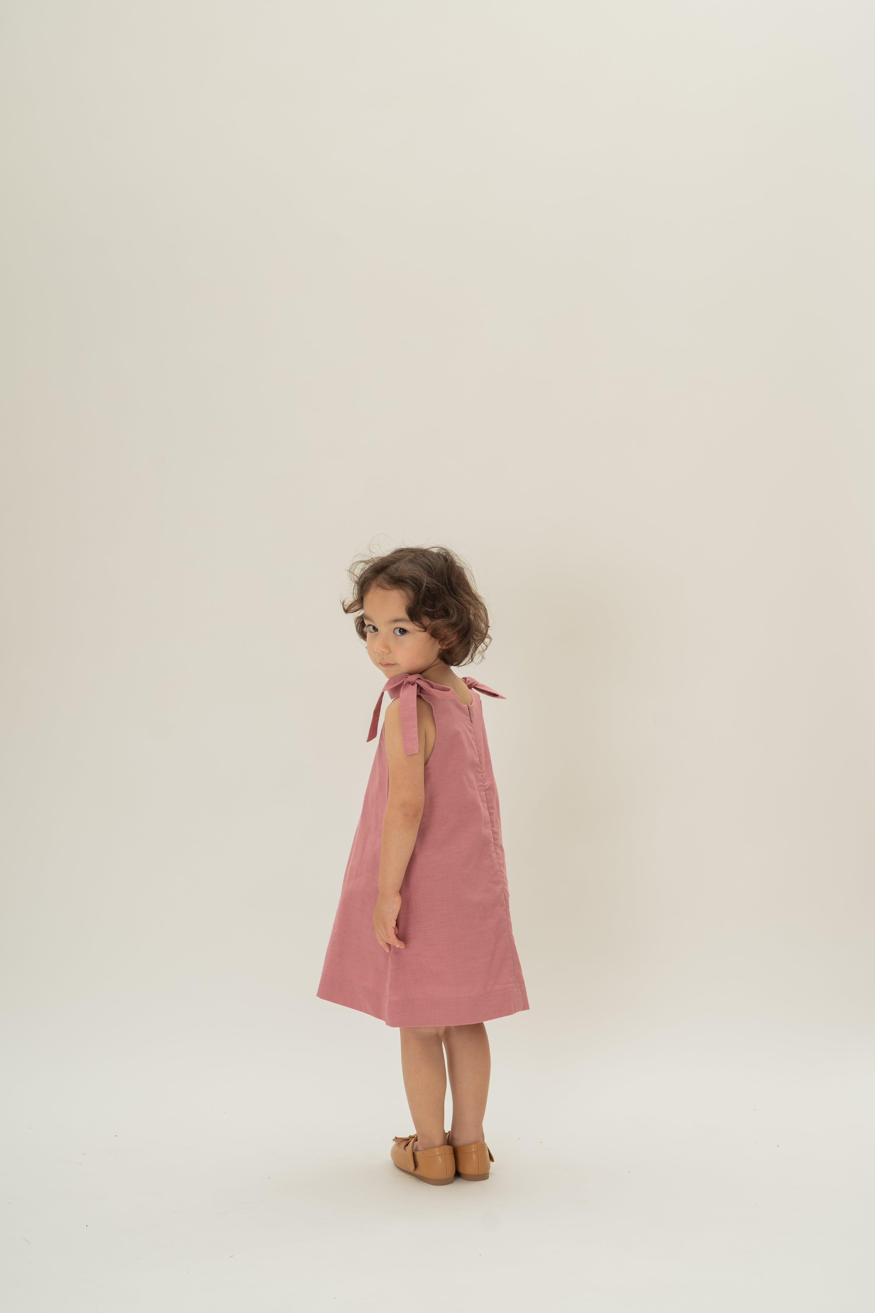 Mini Ribbon Tie A-line Dress in Hibiscus