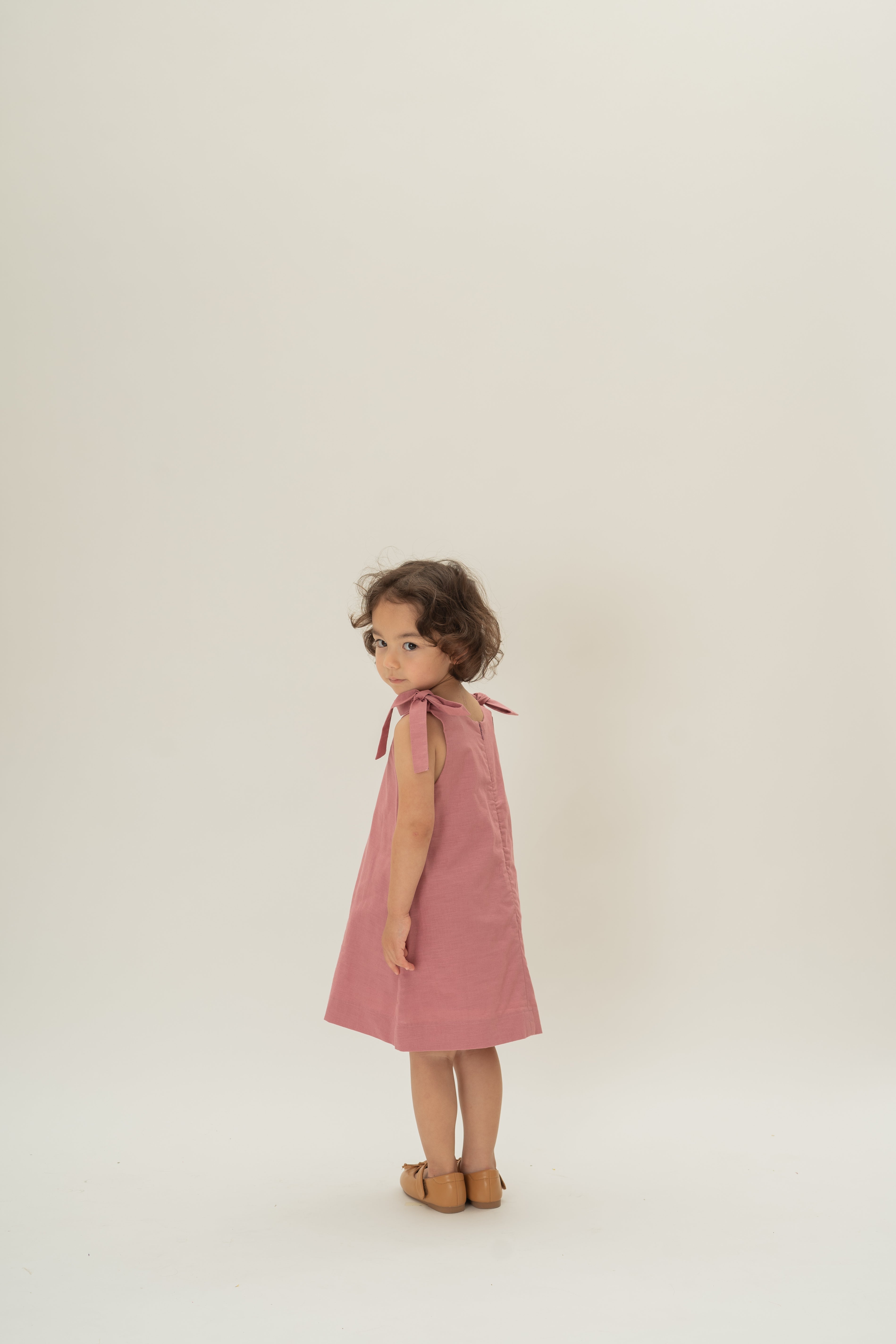 Mini Ribbon Tie A-line Dress in Hibiscus