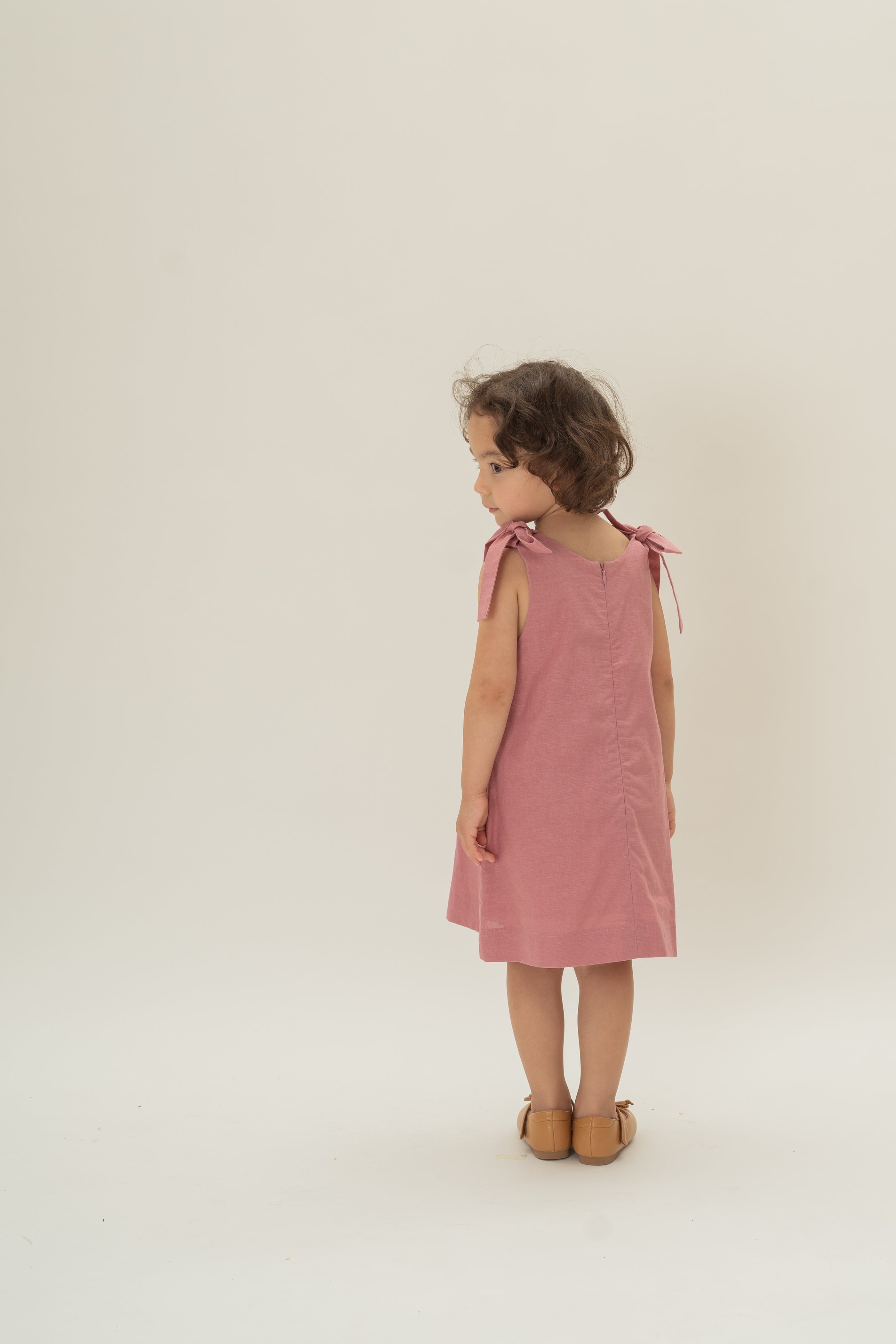 Mini Ribbon Tie A-line Dress in Hibiscus