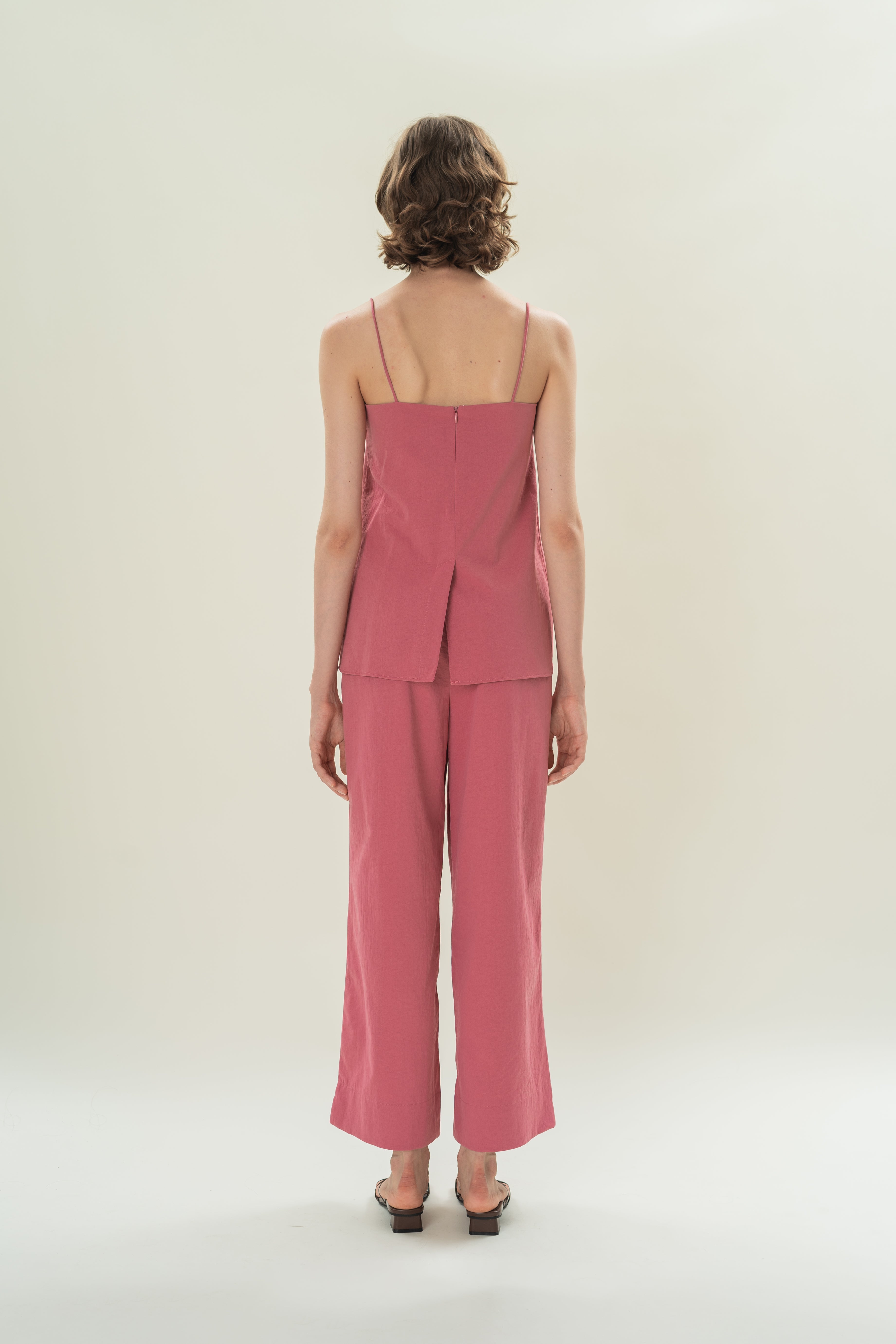 Straight Neck Slip Top in Persian Rose