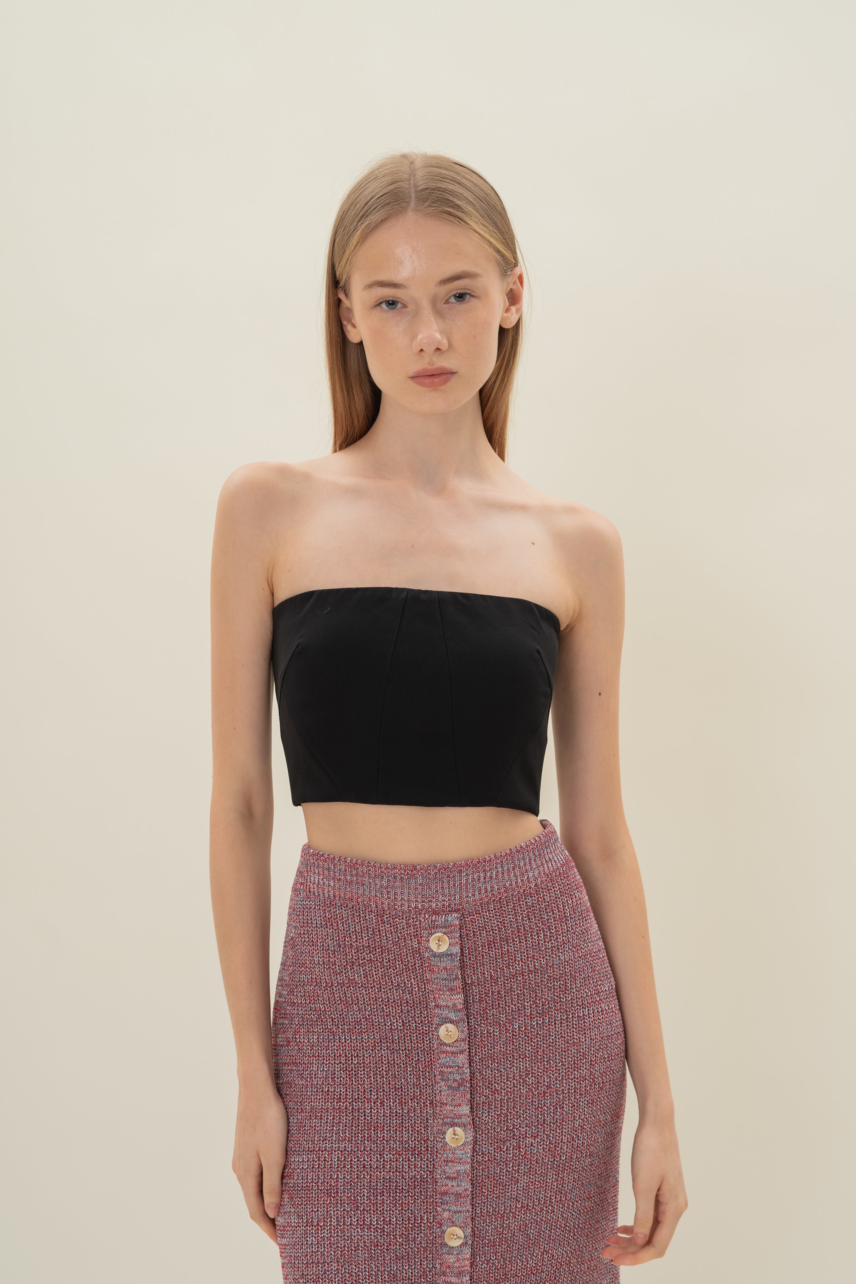 Bandeau Padded Top in Black